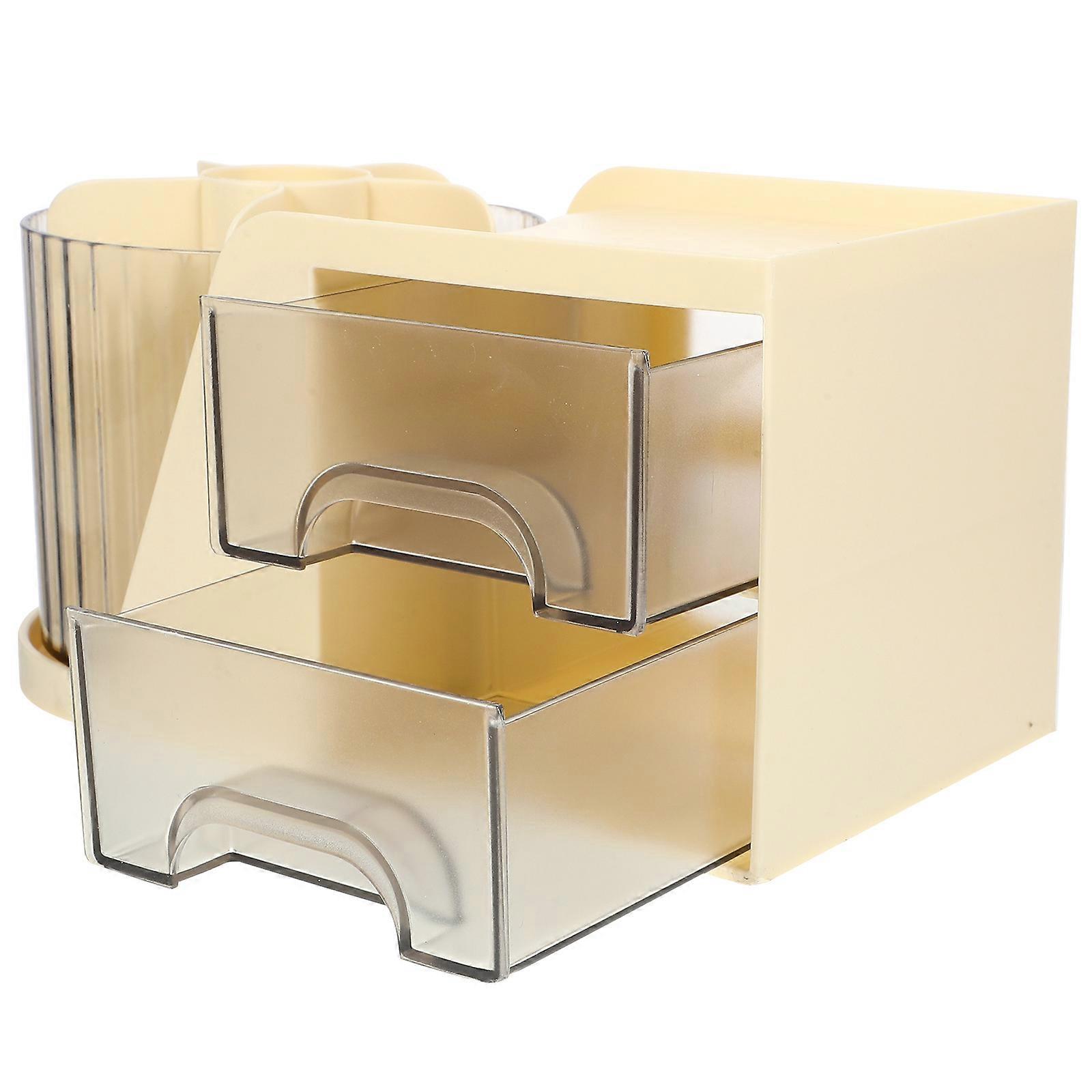 Rotating Pen Holder and Storage Box Versatile Desktop Organizer for Pens Cosmetics and Remote Controls Sturdy Smooth Surface for Home and Office