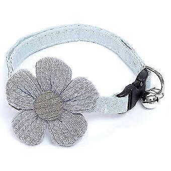 Pet Cat Collar With Bell Pendant Small Dogs Bow Tie(grey) jjm