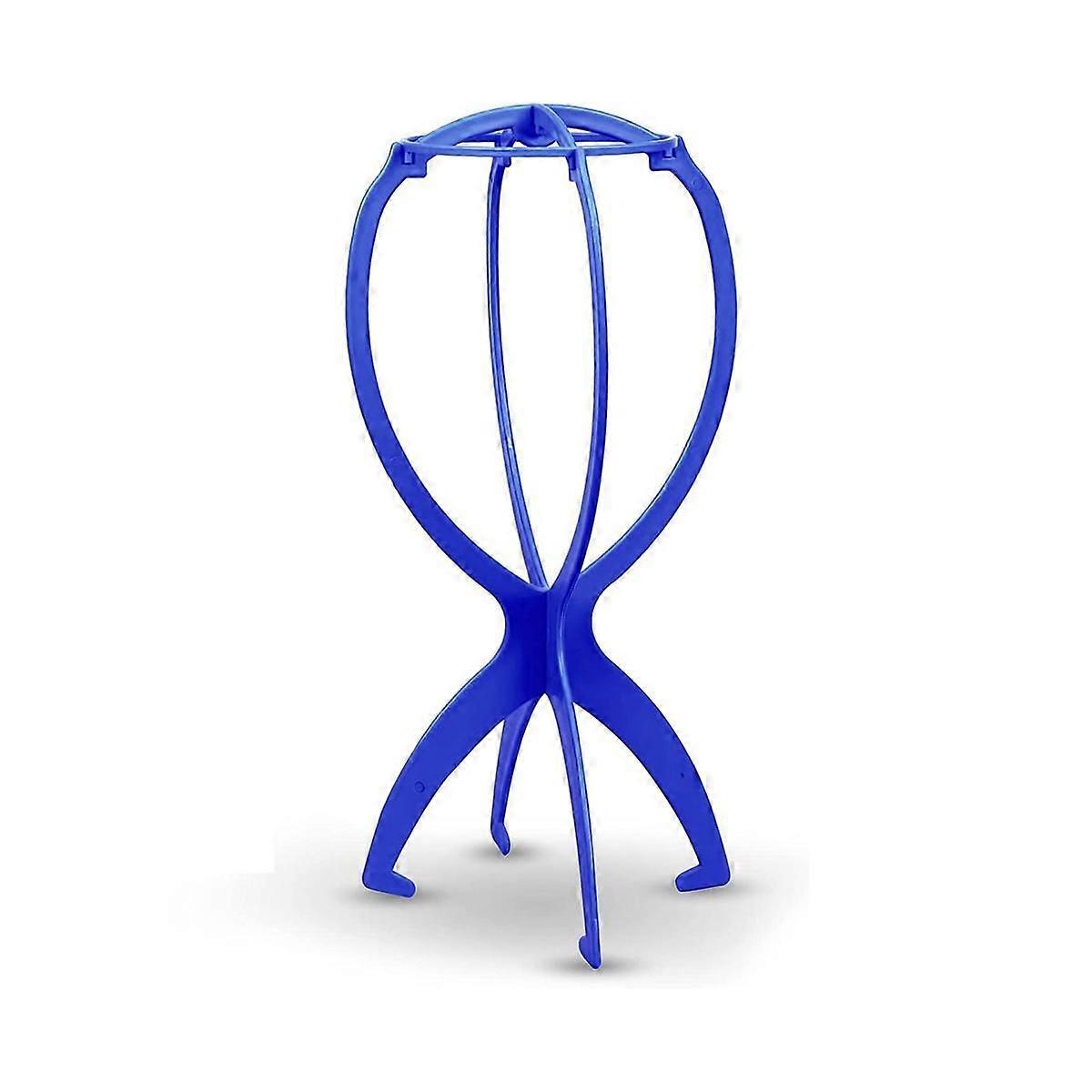Toupee and Wig Stand, Durable Wig Holder Stands for Displaying Wigs Toupee Exhibitions (Blue)