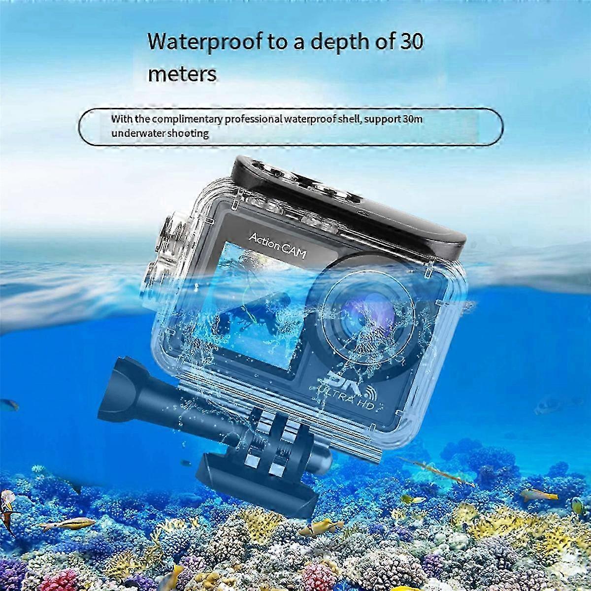 WiFi Anti-Shake Action Camera 5K 30FPS Dual Screen 170° Wide Angle