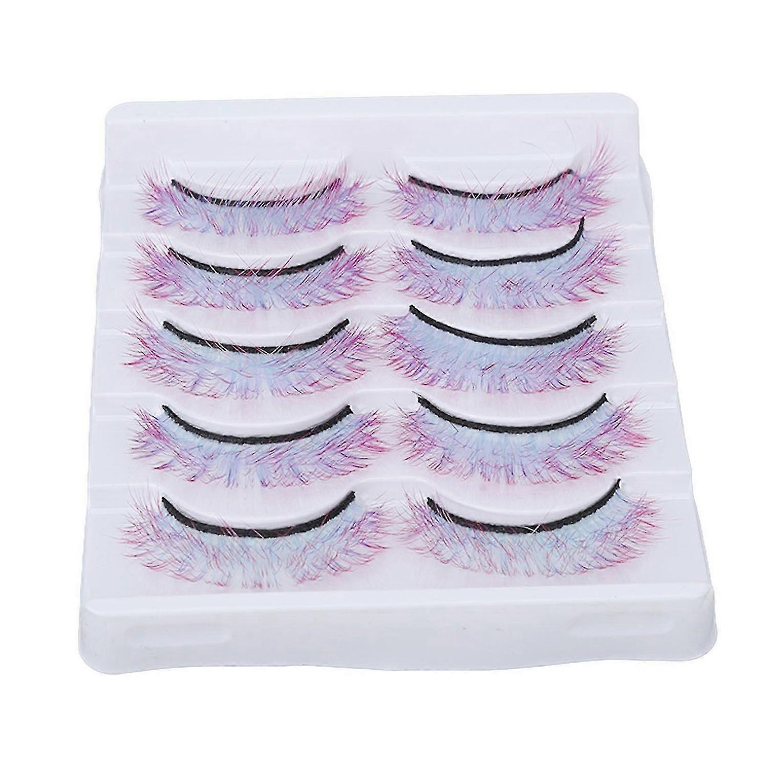2025 Latest Model 5pcs Colorful Eyelashes Dramatic Gradient Color False Eyelas...