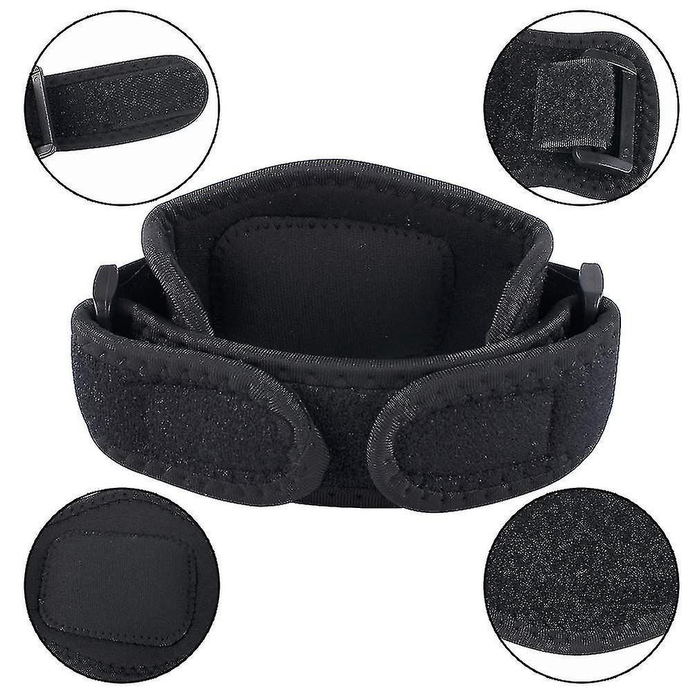 2PCS قابل للتعديل التنس الكوع الدعامة، التنس ولاعب الغولف الكوع تخفيف الألم ضغط وسادة، المعصم Sweatband، أسود