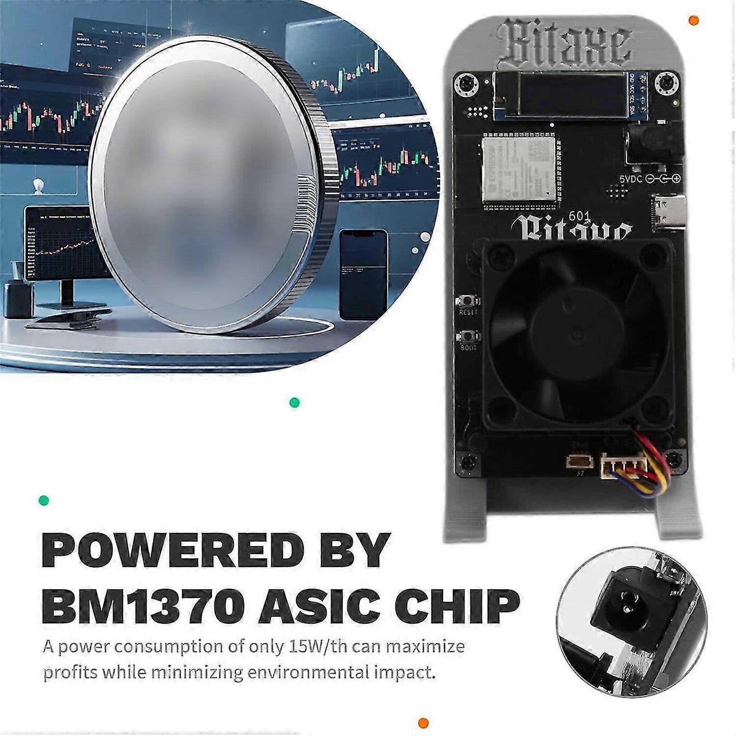 Bitaxe Gamma 601 – Minatore Bitcoin ASIC Da 1.2 TH/s Con Chip BM1370, WiFi 2.4G E Basso Consumo (18W/TH)