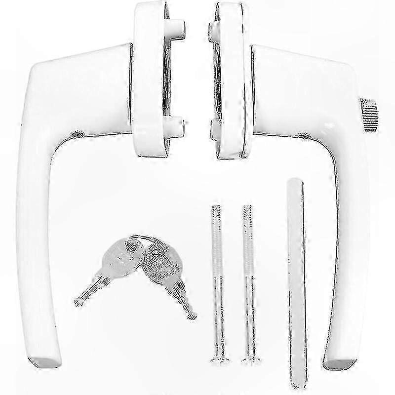 White Double-Sided Solid Lever Handle with Keys for Doors and Windows