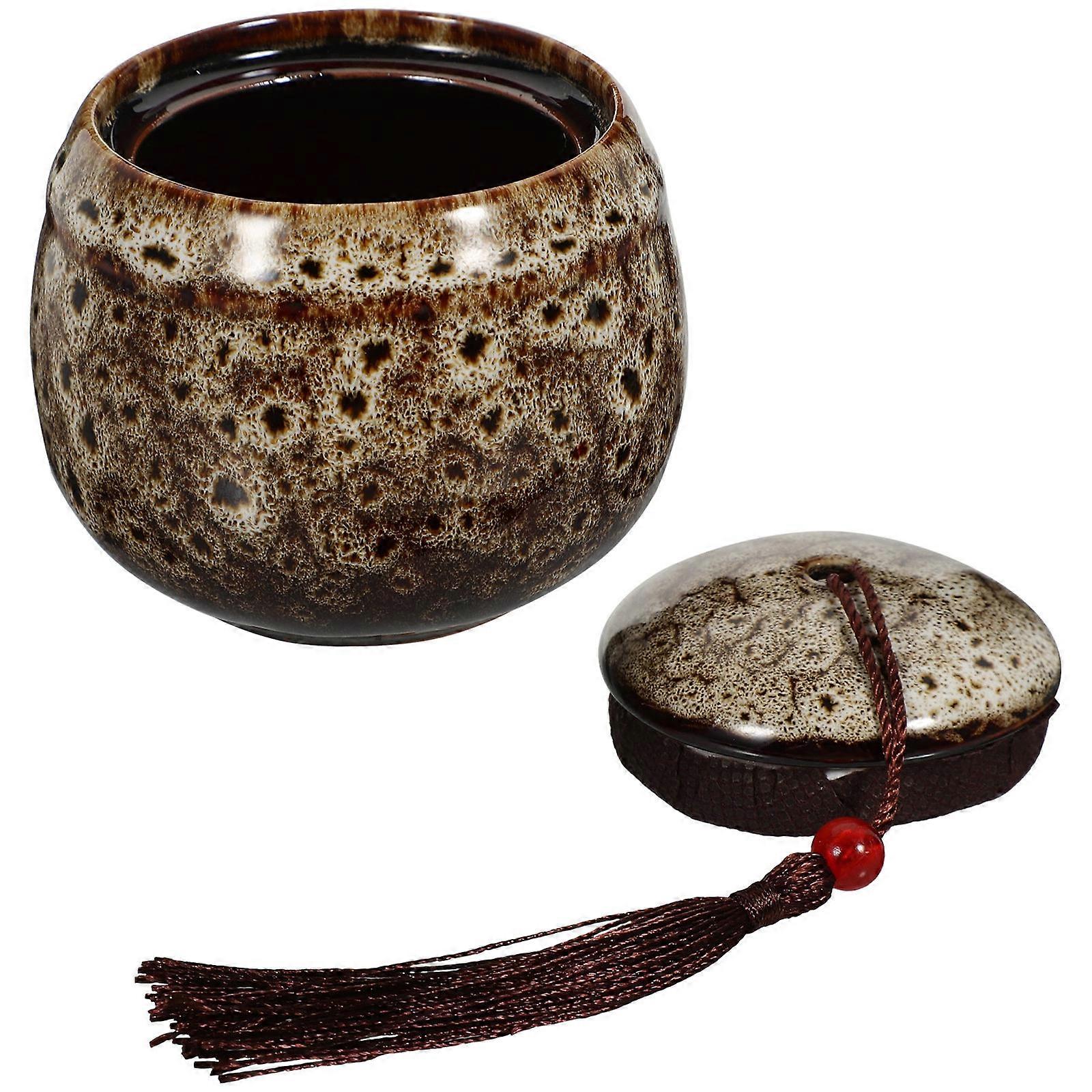 Mini Ceramic Tea Jar for Storage Airtight Loose Leaf Container