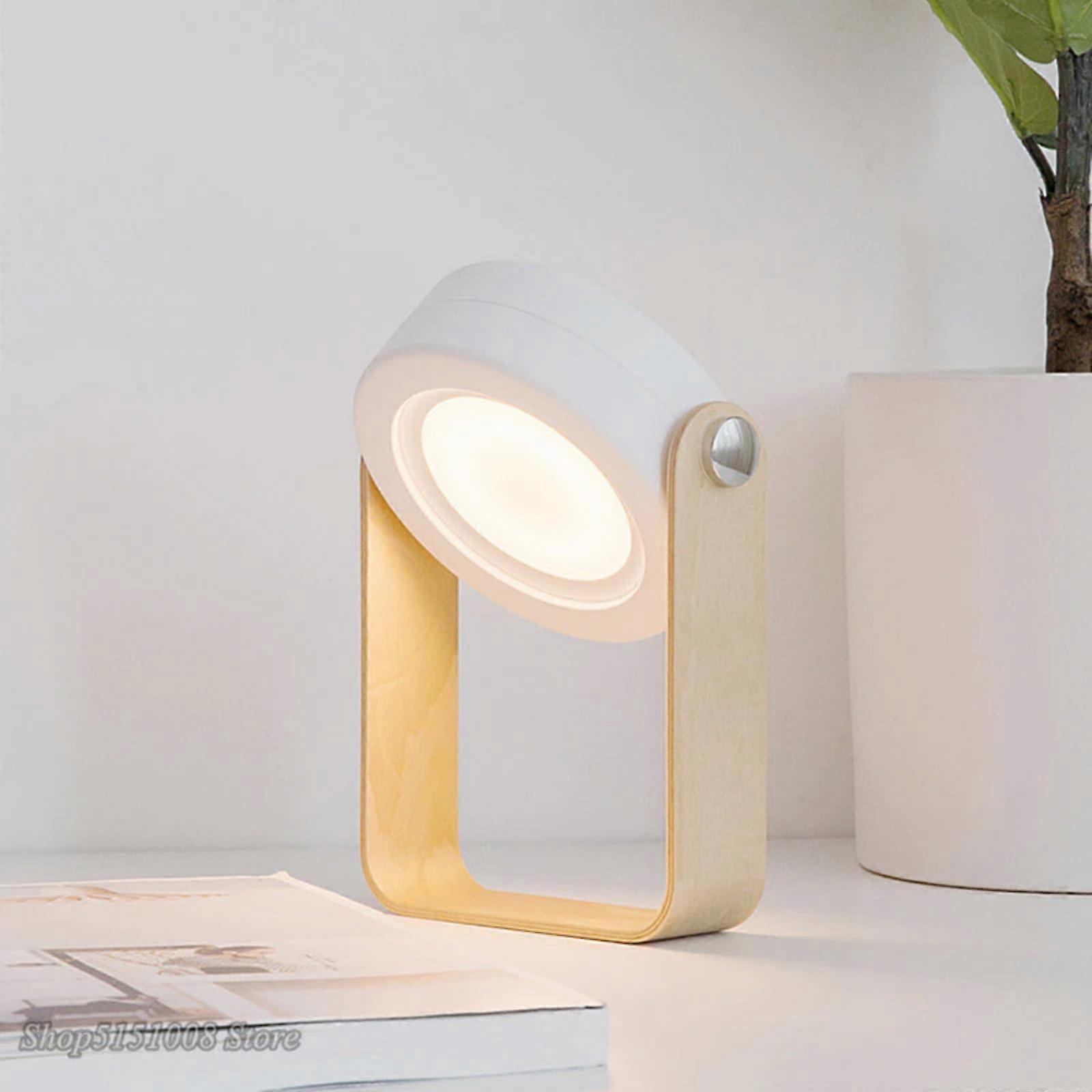 Creative Wood Handle Foldable Night Lights Reading Lamp (White) Wooden Handle Foldable Reading Lamp White Night Light