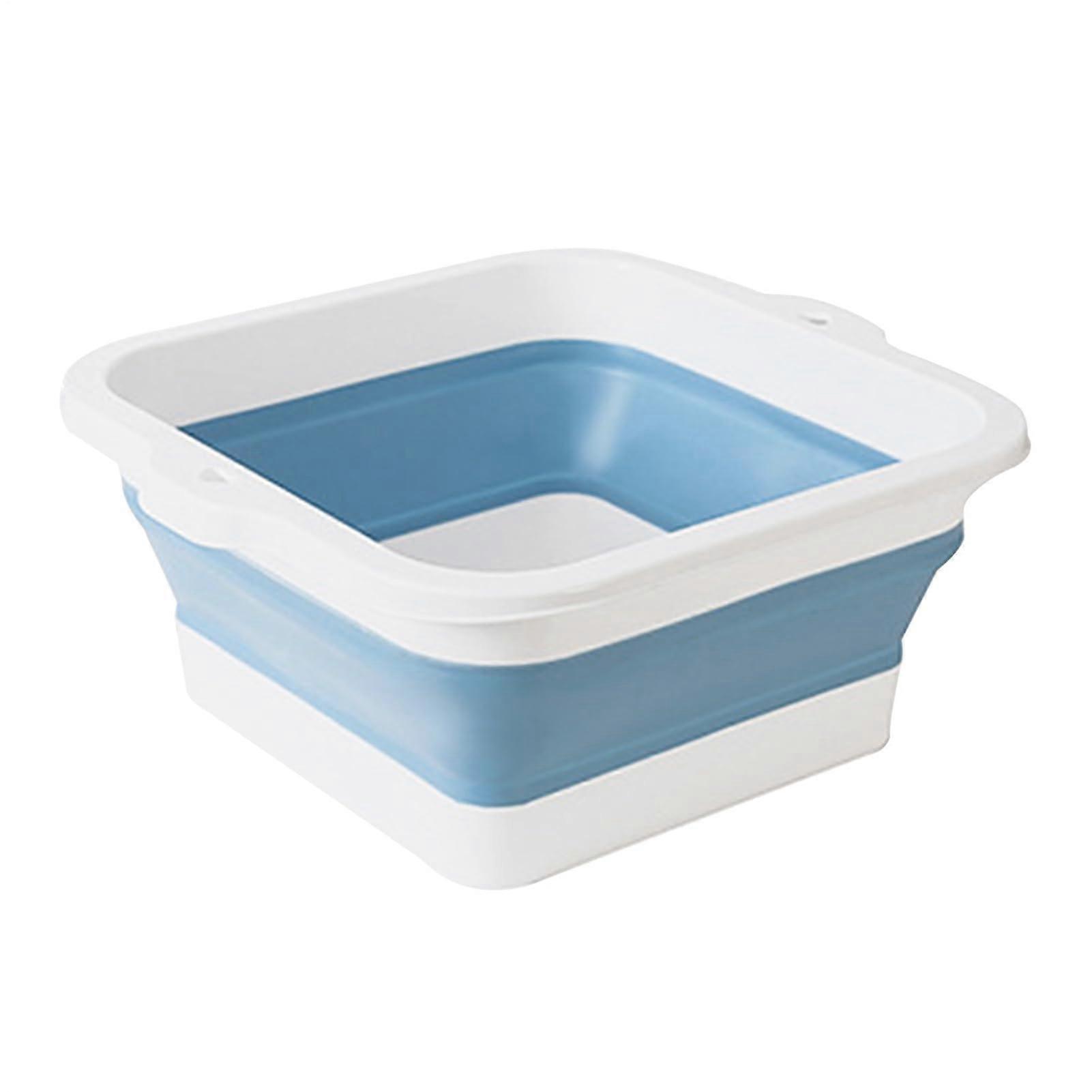 Foot Soaking Tub with 168 Massage Points, Foldable Portable Large Size Barrel for Travel, Home Use, Elderly Care, Blue