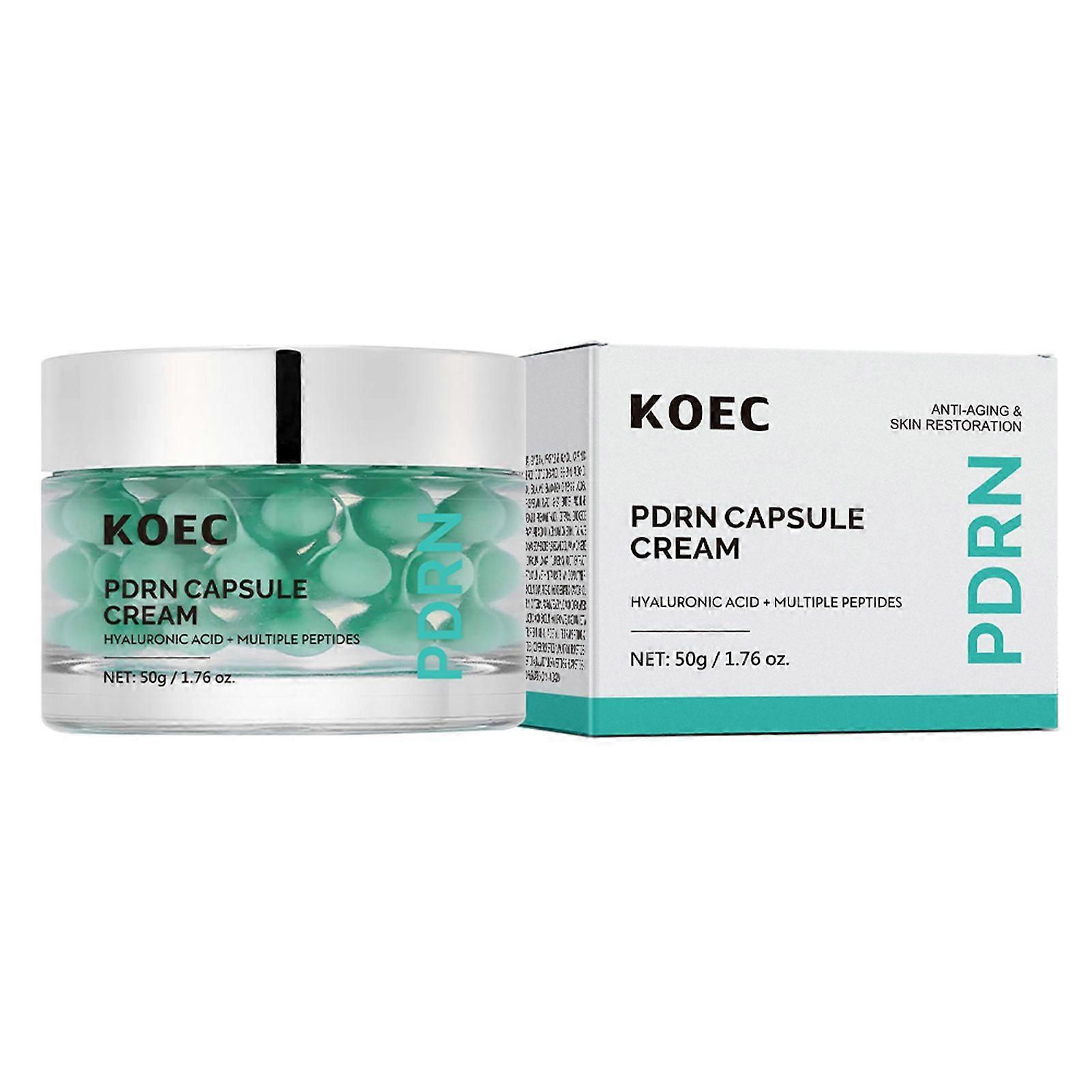 Green PDRN Capsule Cream, Hyaluronic Acid Peptides Anti-Aging Firming & Plumping Serum for All Skin Types