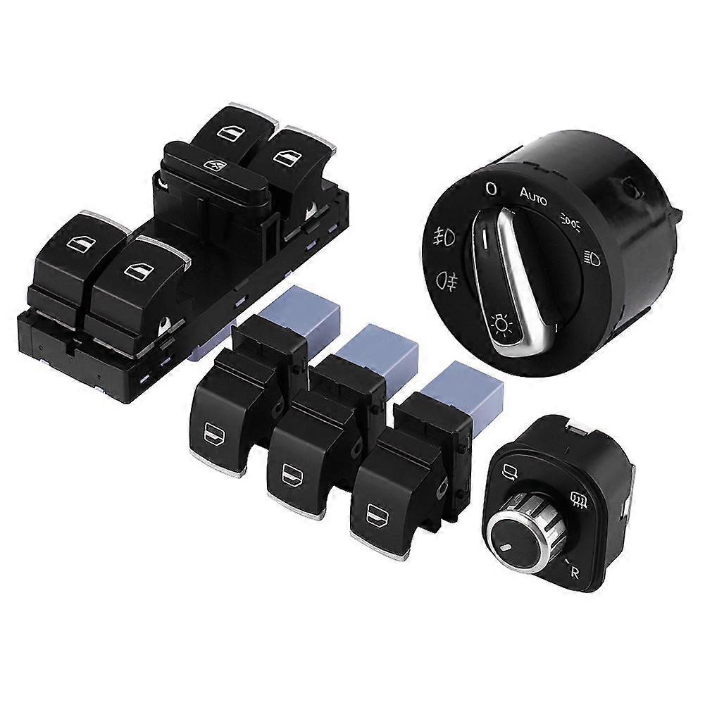 6pcs Car Headlight Mirror Power Window Master Control Switch Kit for MK5