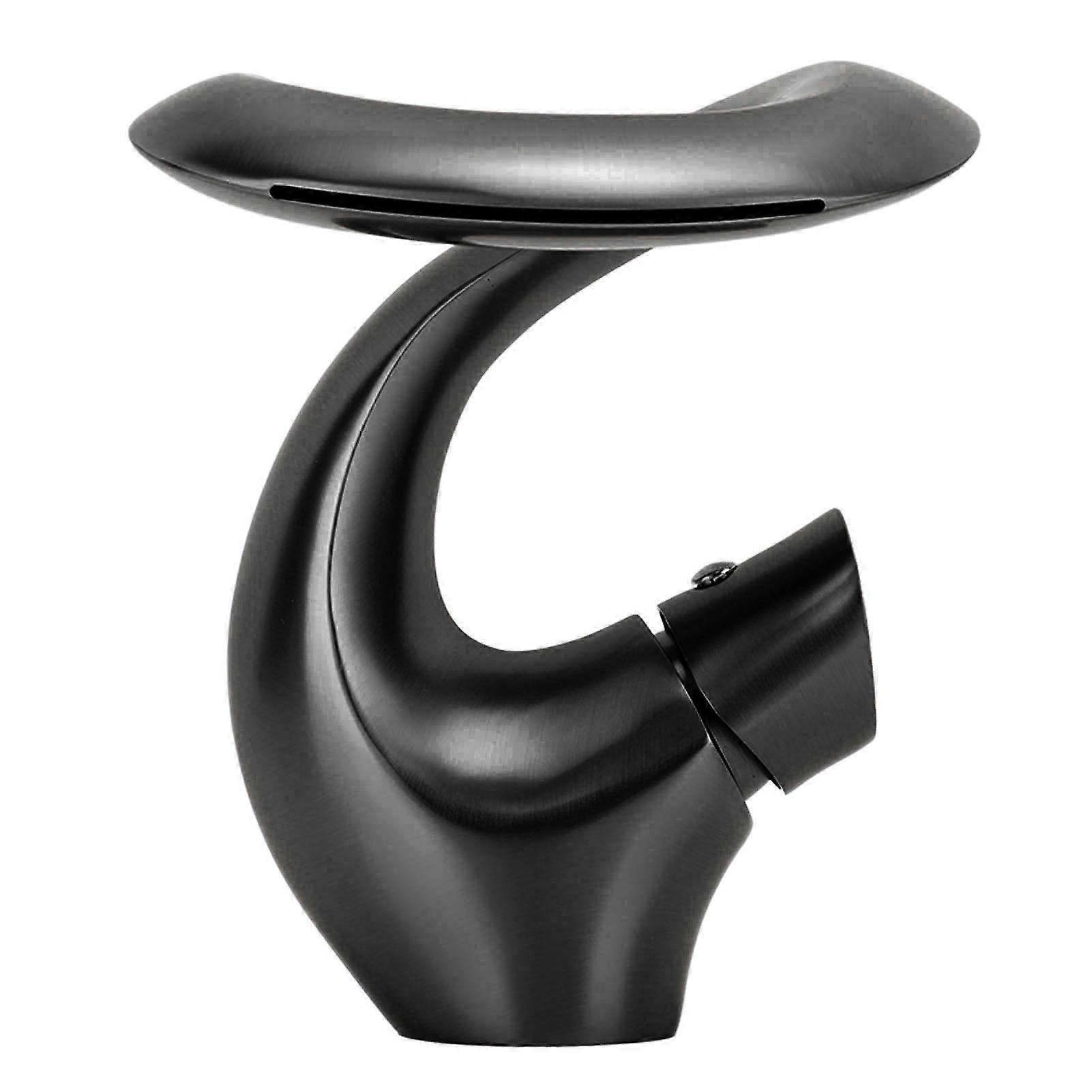 Bathroom Basin Faucet Waterfall Brass Adjustable Hot & Cold Black