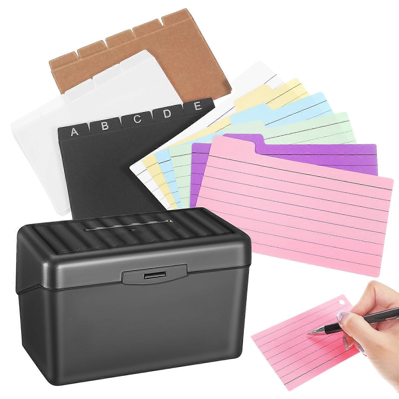 Index Note Cards for Office 5Sets Multi-Colored Flash Cards with Binder Rings