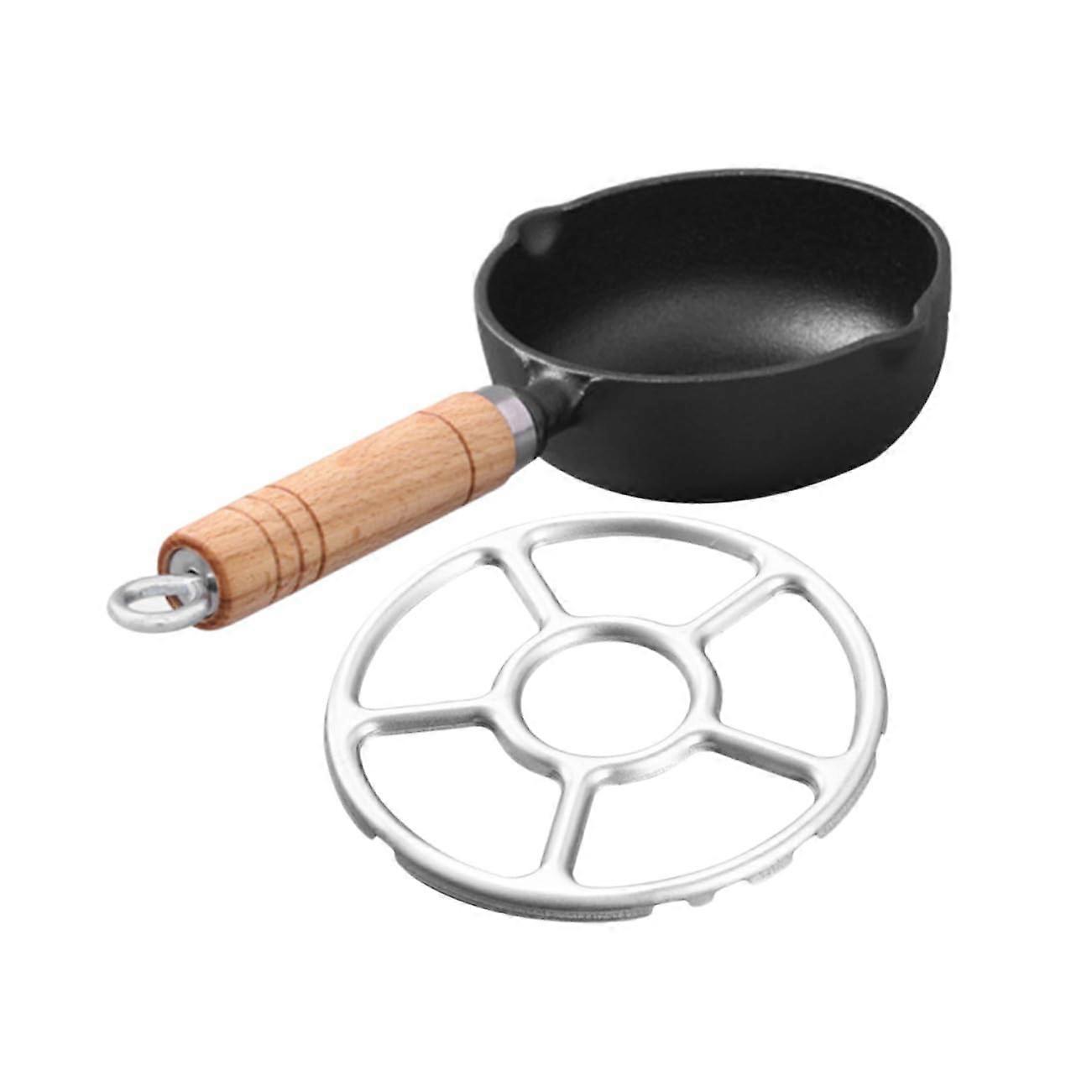 Cast Iron Cooking Pot Small With Stove Rack Nonstick Butter Melting Pan For Sauces And Hot Oil Compact Frying Pan