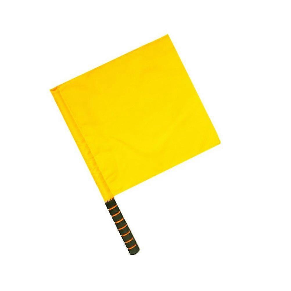 4pcs Track and Field Events Referee Flag Match Stainless Steel Pole Command Flag Hand Signal Flags (Yellow)