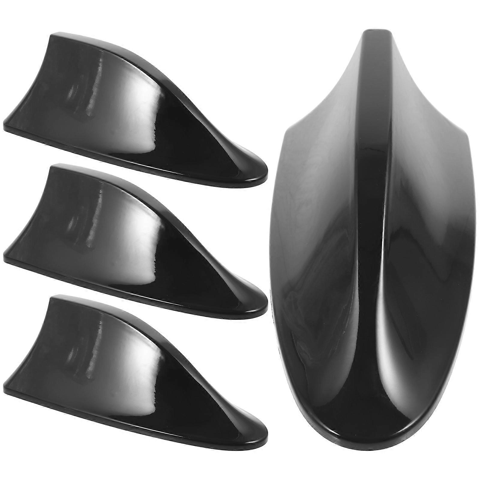 4Pcs Shark Fin Design Antenna For Car Owners Providing Reliable Radio Connectivity In Stylish Black Finish
