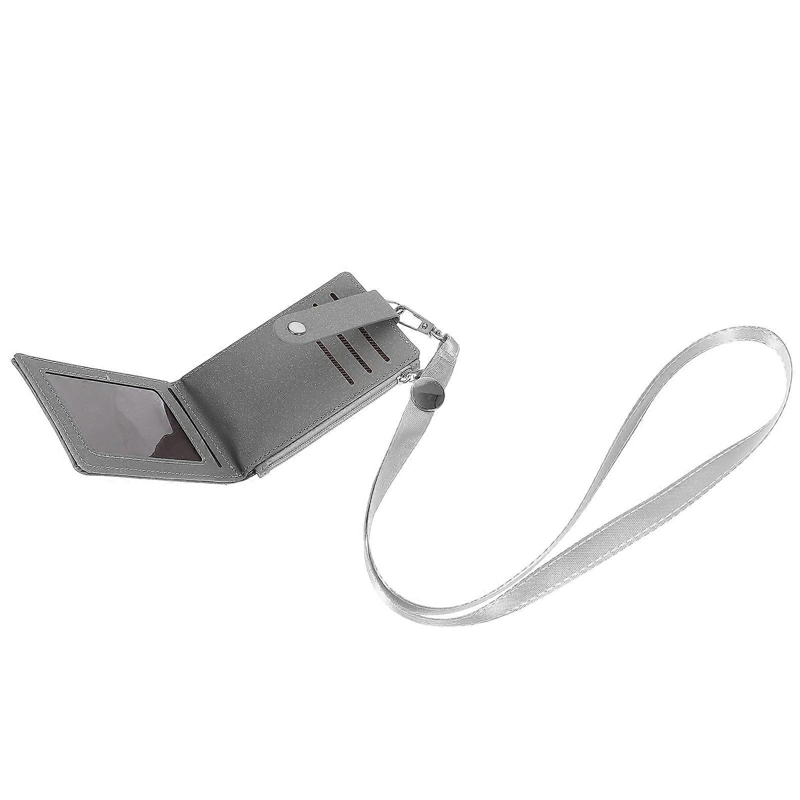 Travel Card Holder School Cards Keeper with Lanyard Aluminium Alloy Practical Design for Engineers 4.7×3×0.3in 1Pack