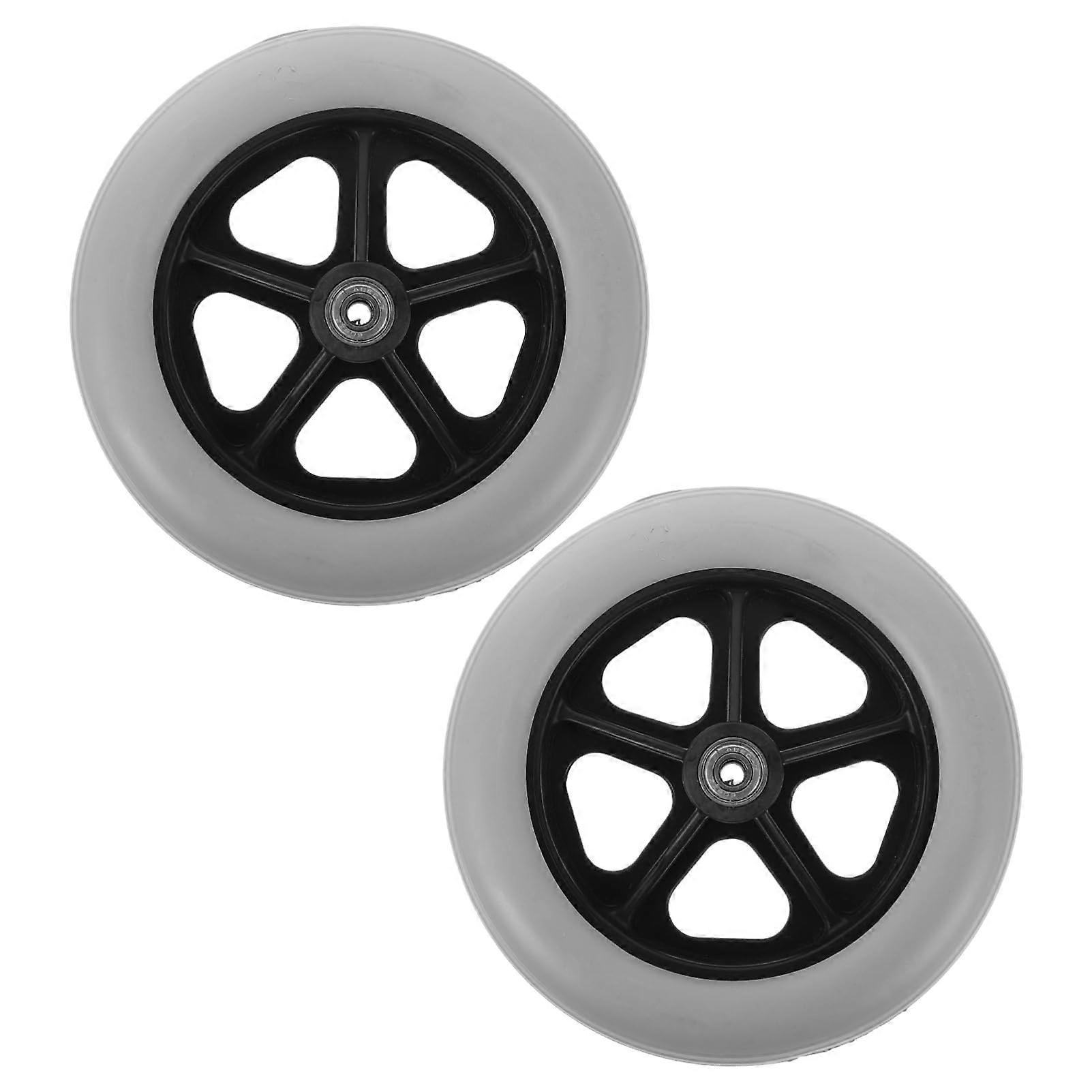 Solid Tire Wheelchair Wheel Replacement Part Front Caster 2 Sets For Rollator Walker Easy To Install Accessories