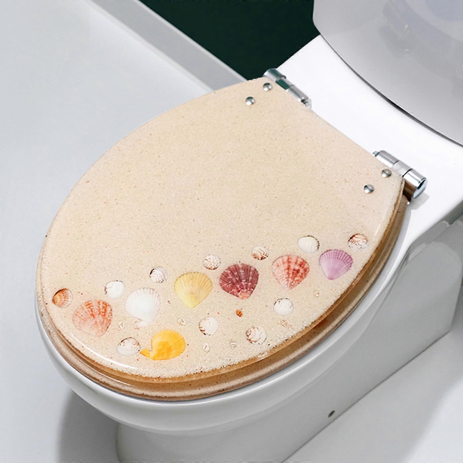 Transparent Resin Toilet Seat, Soft Close, Quick Release, Fits U/V/O Shaped Toilets, 42cm x 36cm, Style D