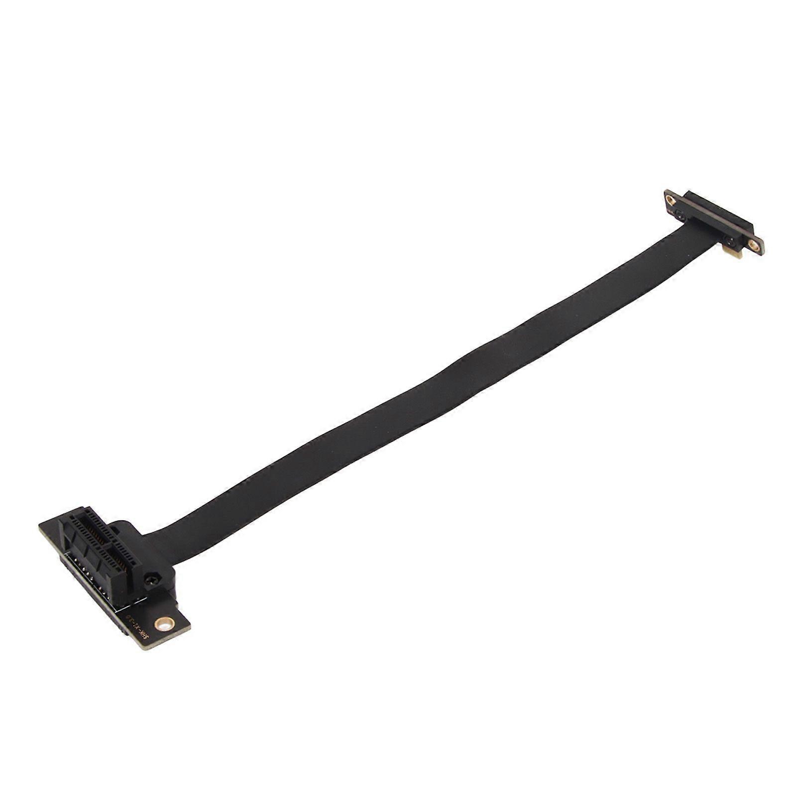 PCIE 3.0 1X Extension Cable Dual 90 Degree Right Angle PCIE 3.0 1X Riser Card Adapter Ribbon Extender 30cm / 11.8in
