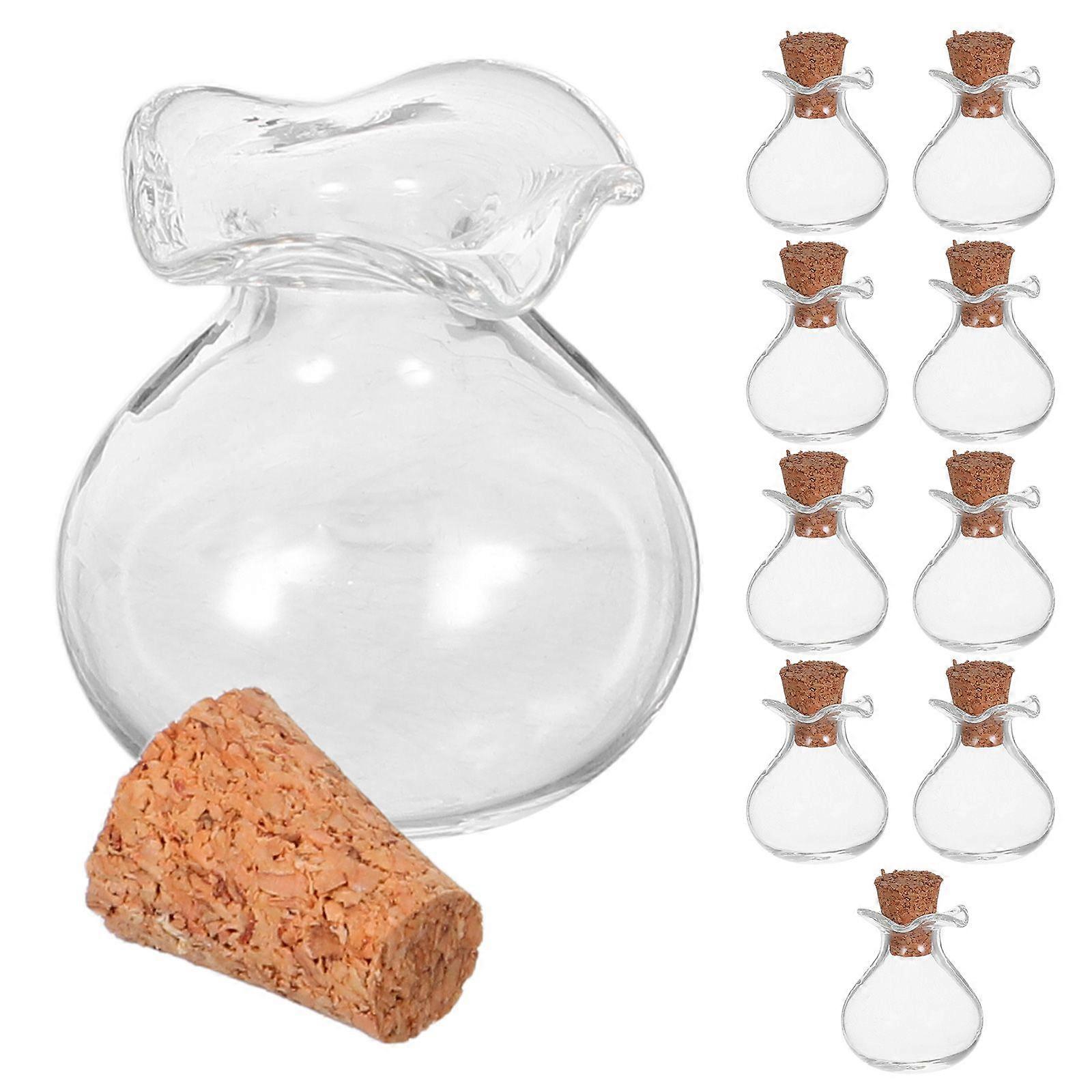 10pcs Mini Glass Bottles: With Cork Stoppers Clear Empty Small Message Bottle Crafts Storage Container For For Diy Art Crafts Projects Wedding Favors