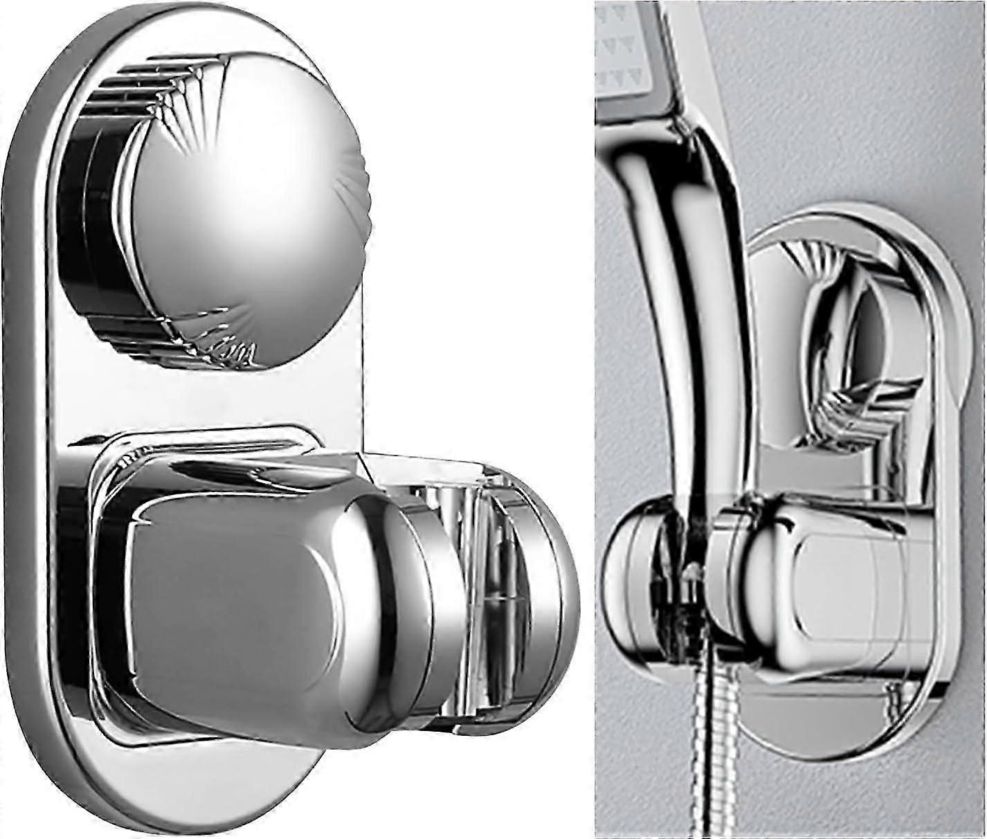 2-Pack Angle Adjustable Shower Head Holder with Vacuum Suction for Wall Mounting