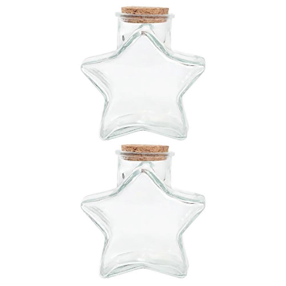 Wishing Bottles Transparent Star Jars for DIY 2Pcs
