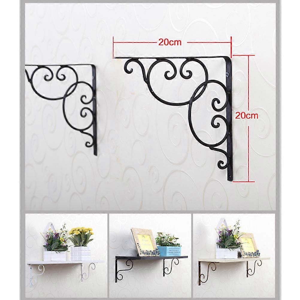 Stb Bracket White Wall Mounted Floral Pattern Bracket for Set Box 4Pcs