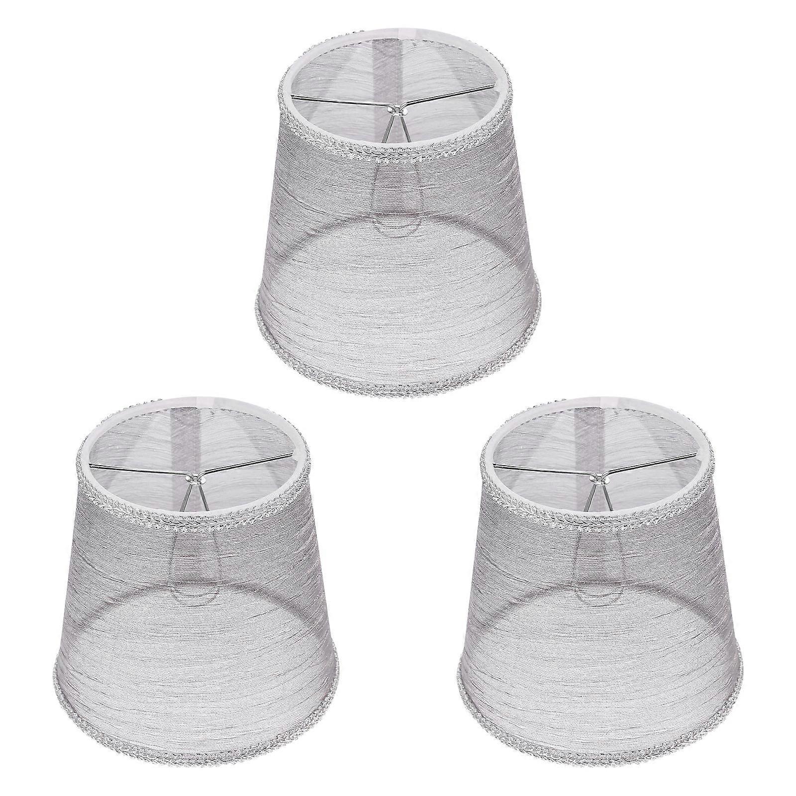 Pendant Lamp Shade Square Cloth for Ceiling Lamp Grey Protect from Dust 3Pcs
