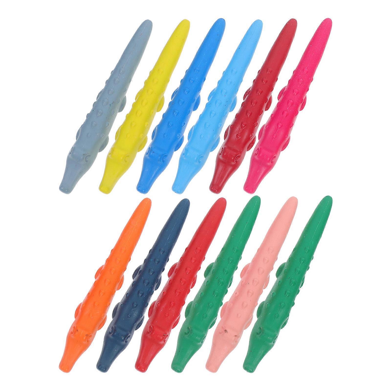 48 Pcs Creative Drawing Crayons For Children Engaging In Art Time Crocodile Shaped Washable Assorted Color Promoting Imagination