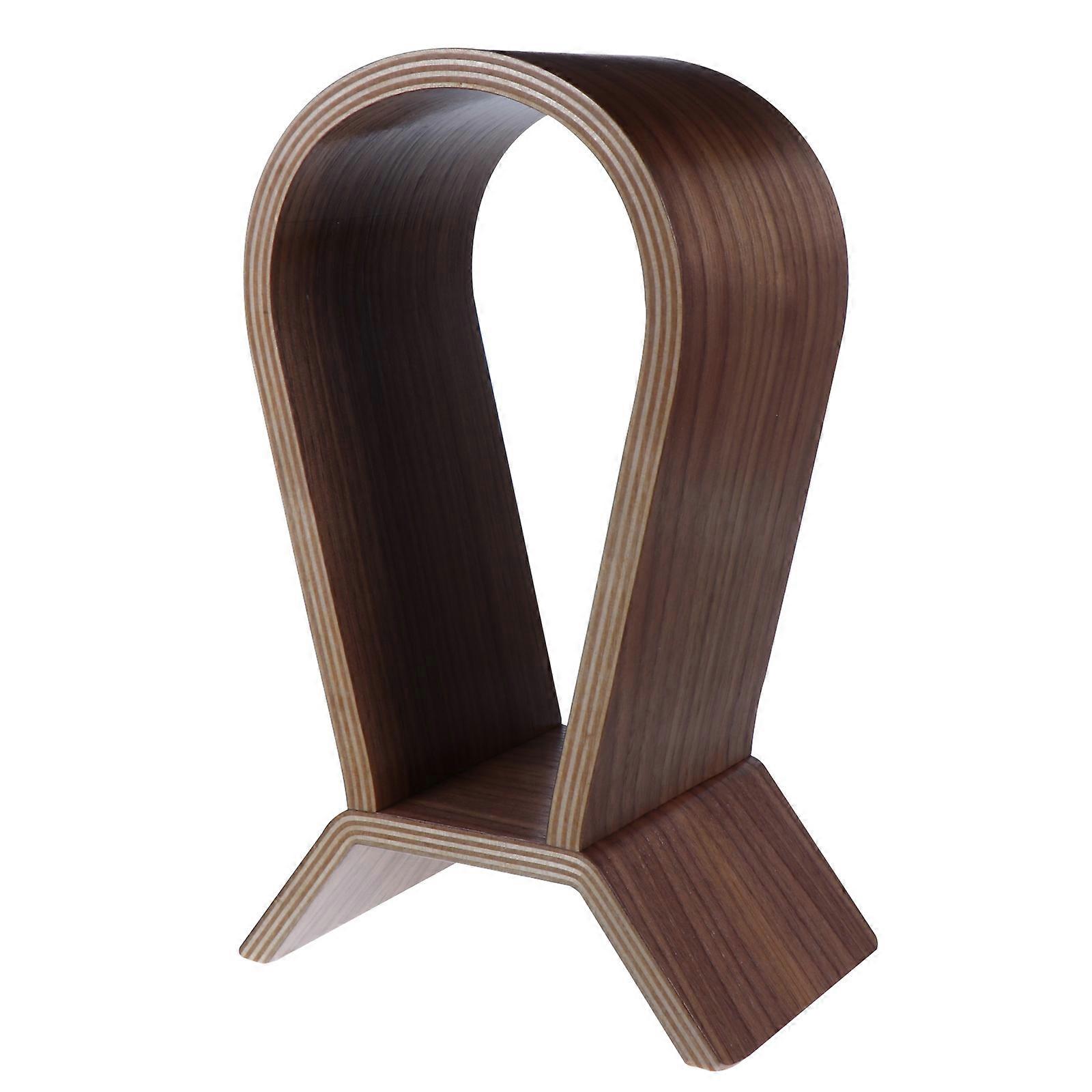 Headset Display Stand for Storage Use 2Pcs Walnut Wooden Headphone Holder