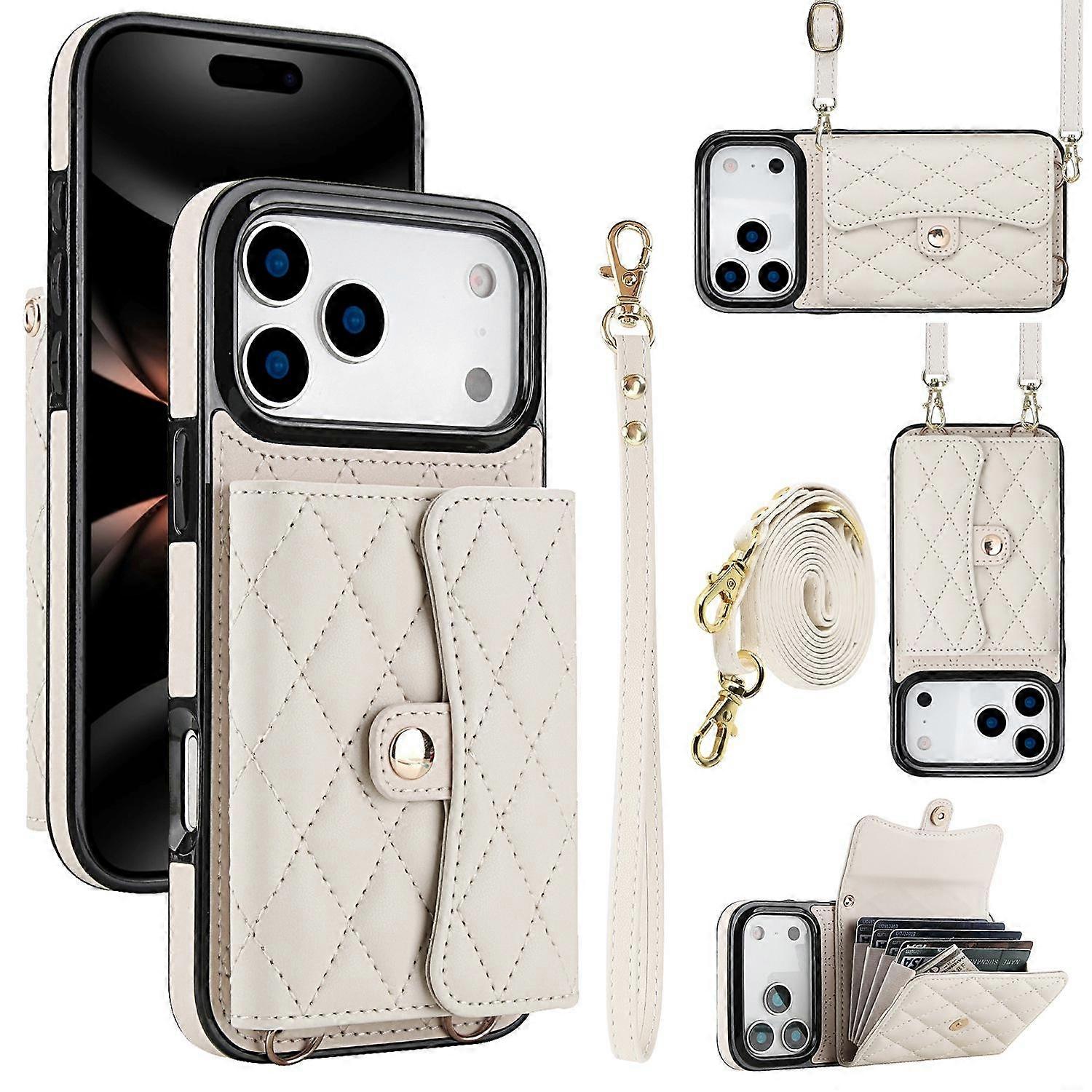 Crossbody Rhombic Horizontal Wallet Leather Phone Case