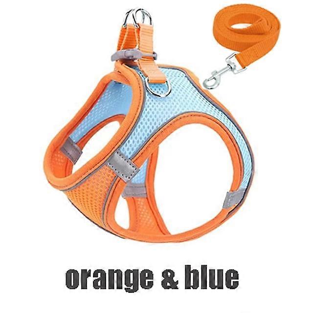 AUMIY Reflective Pet Harness with Leash Adjustable Harness Vest Breathable Collars for Chihuahua Small and Large Dogs XXXS-L