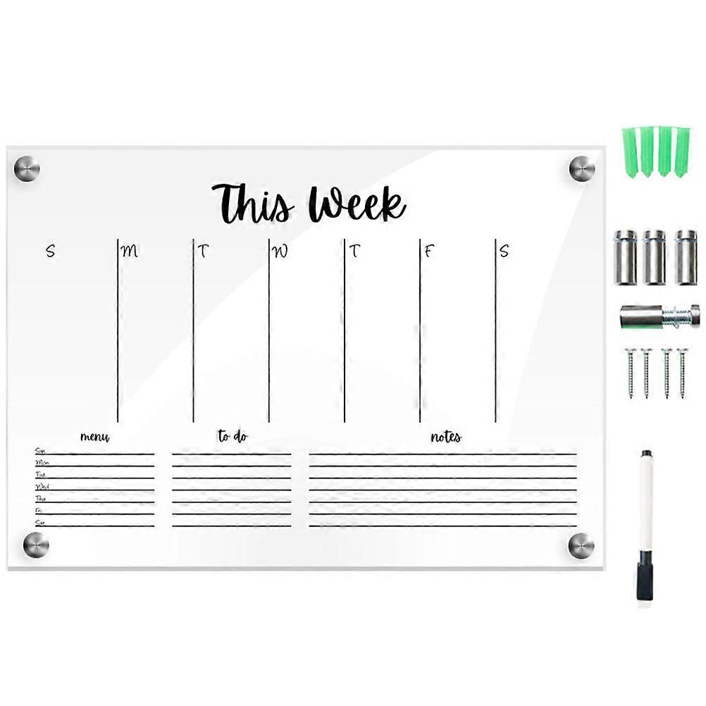 Acrylic Wall Calendar for Organization 2Sets Transparent Dry Erase Boards