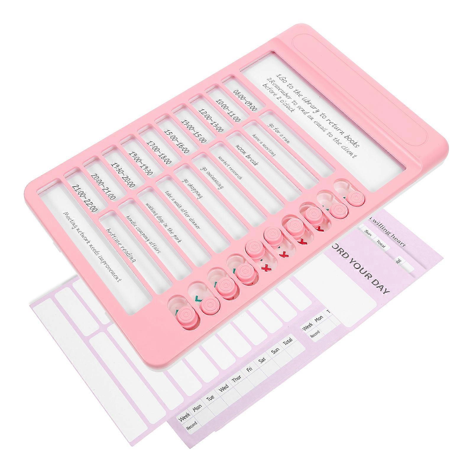 Chore Chart DIY Reminder Chart for Planning 4Sets Plastic Pink