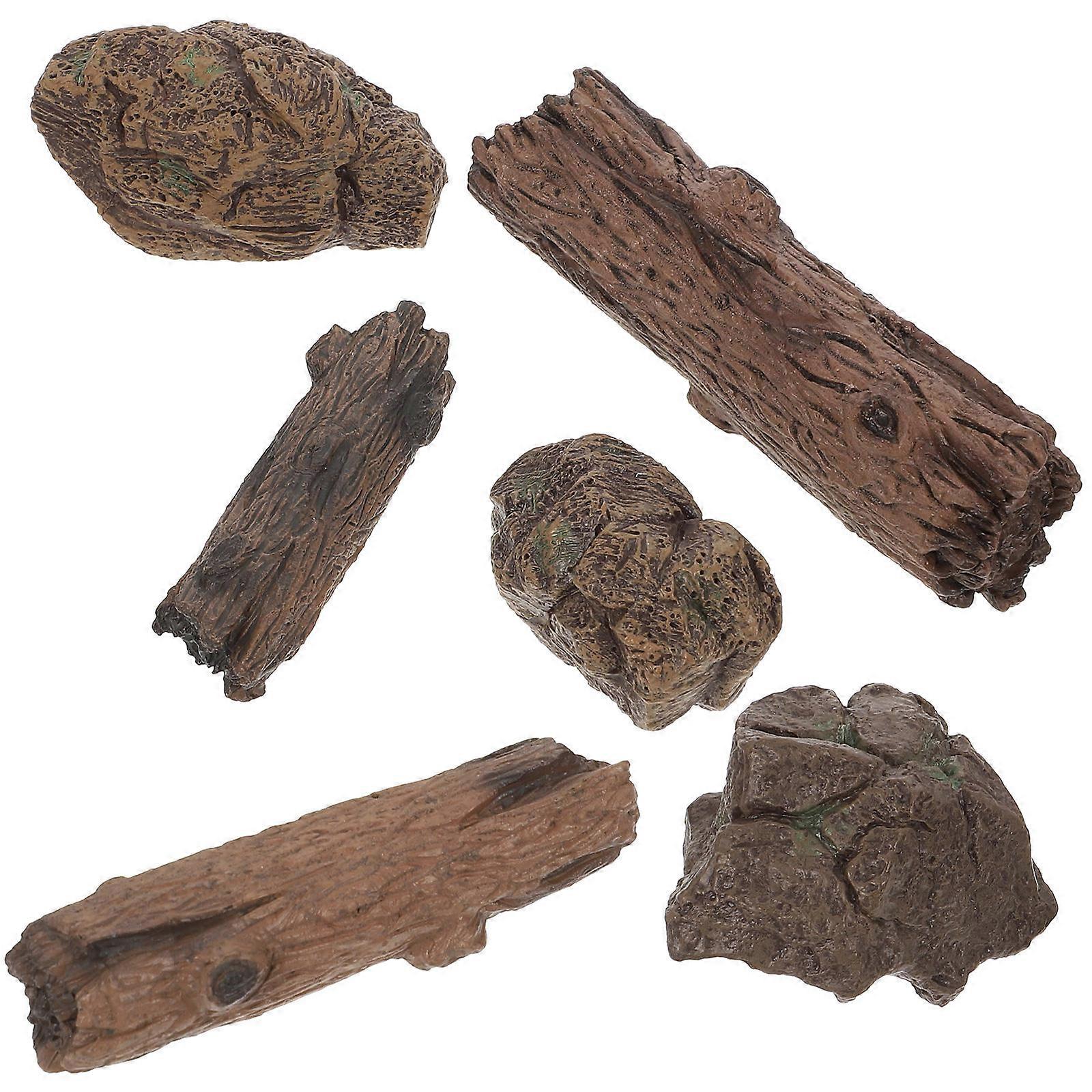 Miniature Stone Ornament Resin Tree Stump Model for Decor 30Pcs