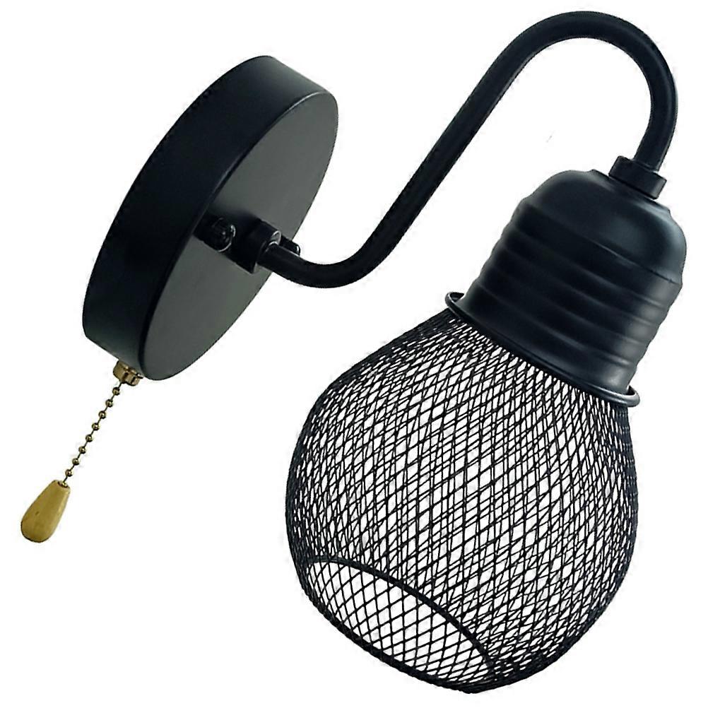 Rustic Black Wall Lamp Cage Sconce for Decor 2Pcs Retro Industrial Light