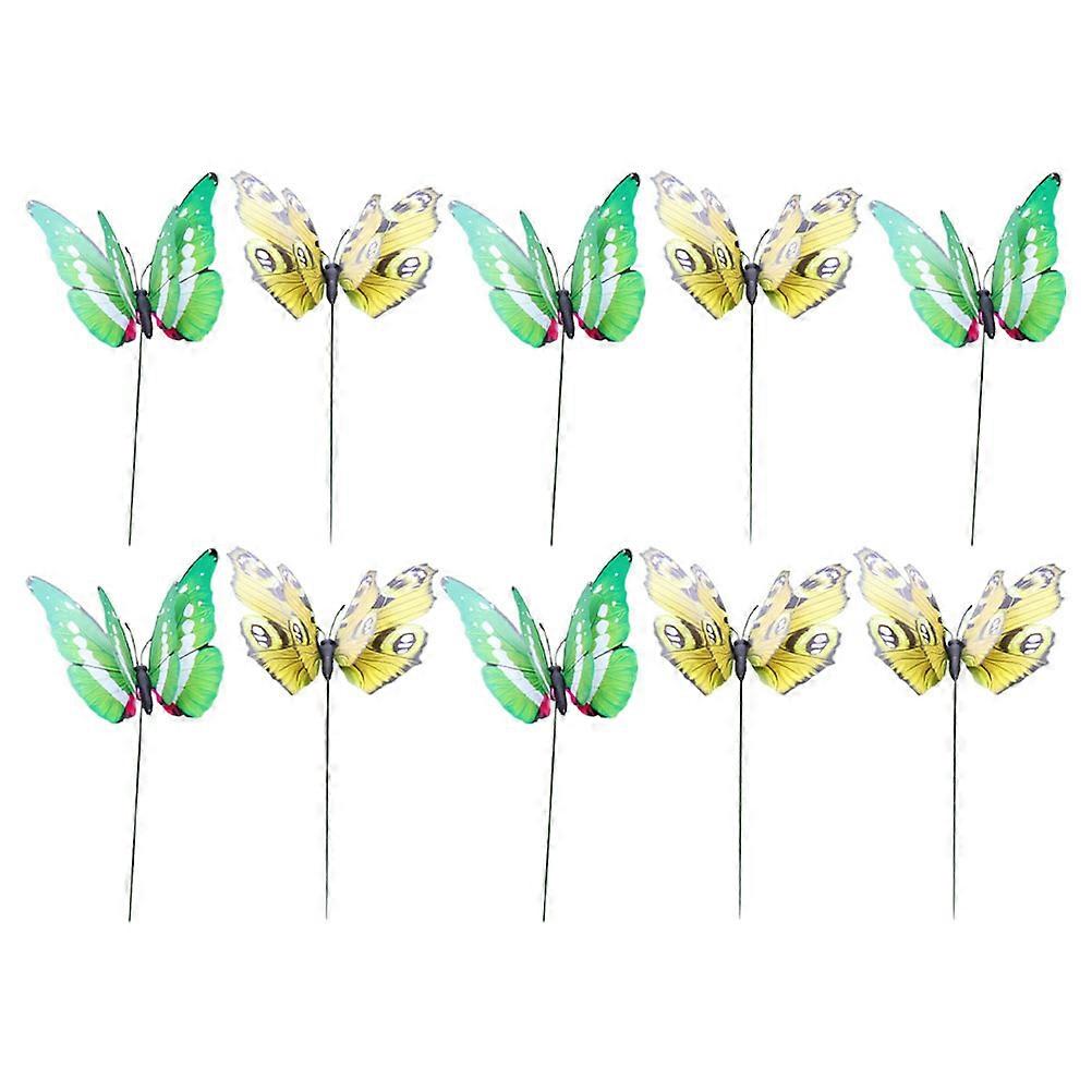 Inserting Rods Simulation Butterflies Garden Stakes for Lawn Decor 30Pcs