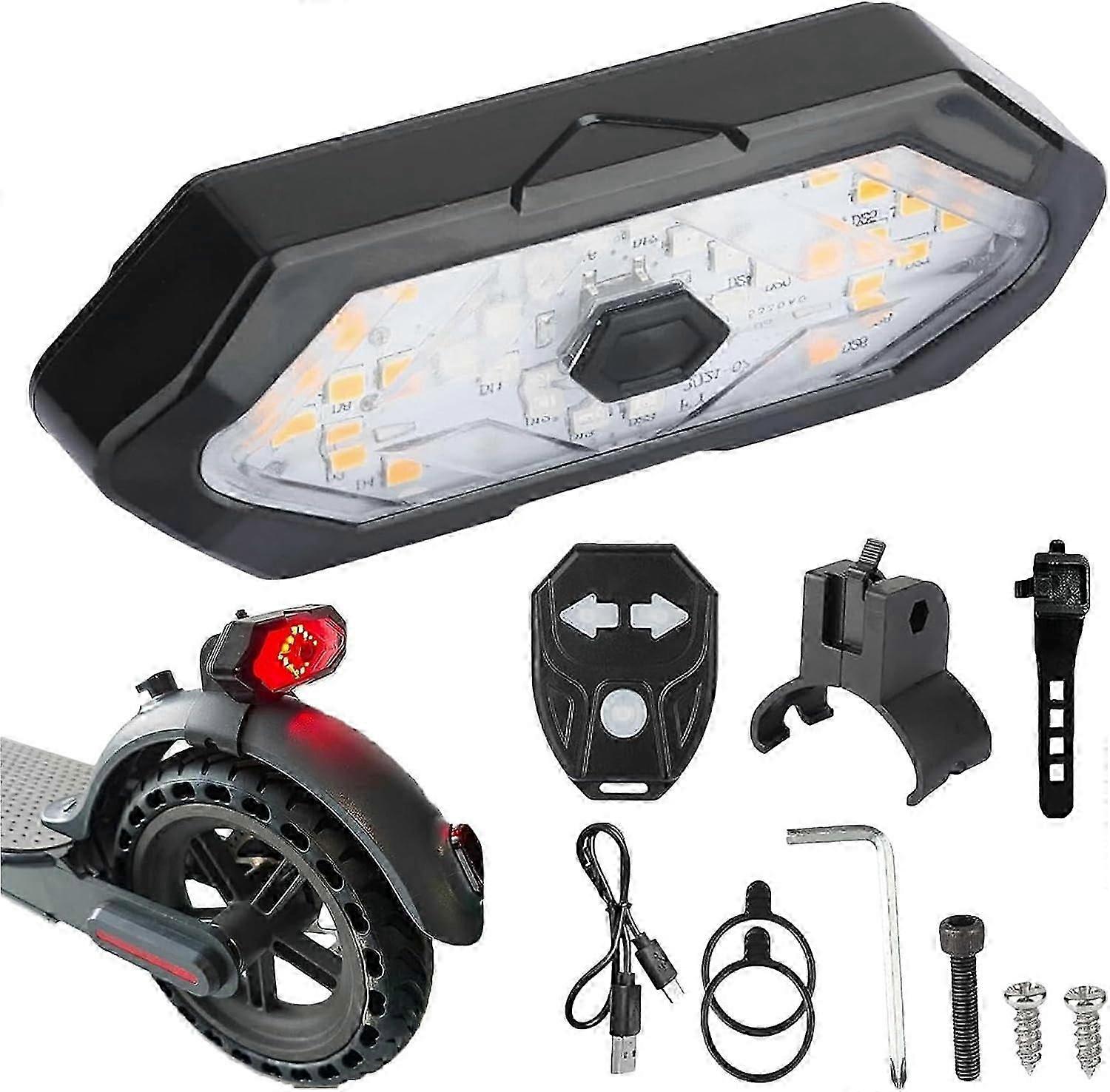 Electric Scooter Tail Light with Turn Signals,Wireless Remote Control Waterproof Scooter Rear Light Safety Warn for
