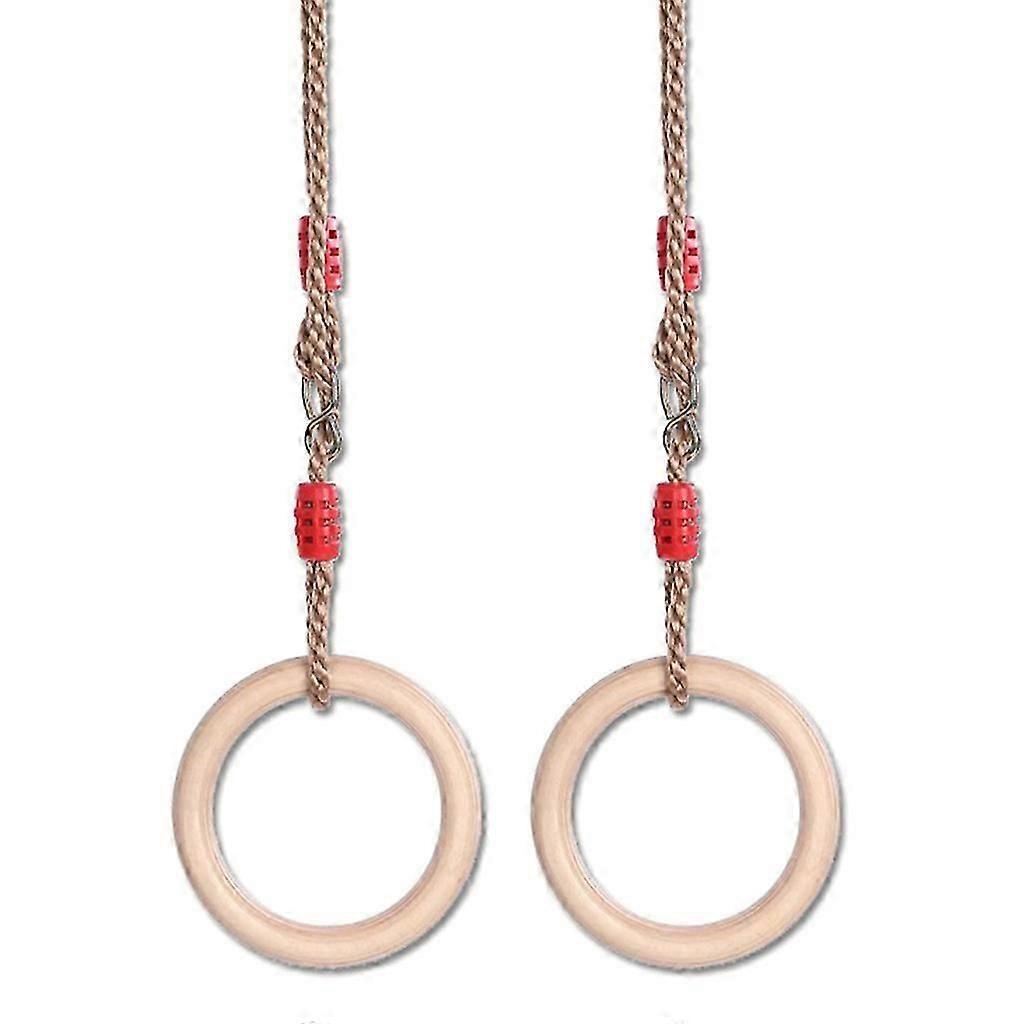 1 Pair Wooden Children Swing Rings with Rope Playground Flying Gym Climbing Pull Up Ring Sports Outdoor Indoor