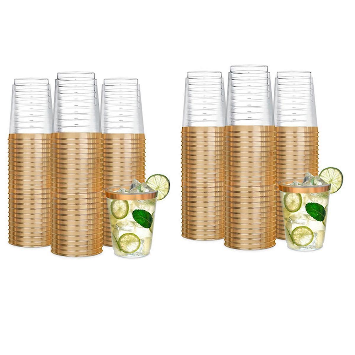 50Pcs Plastic Wine Cups Clear Disposable Wine Glasses