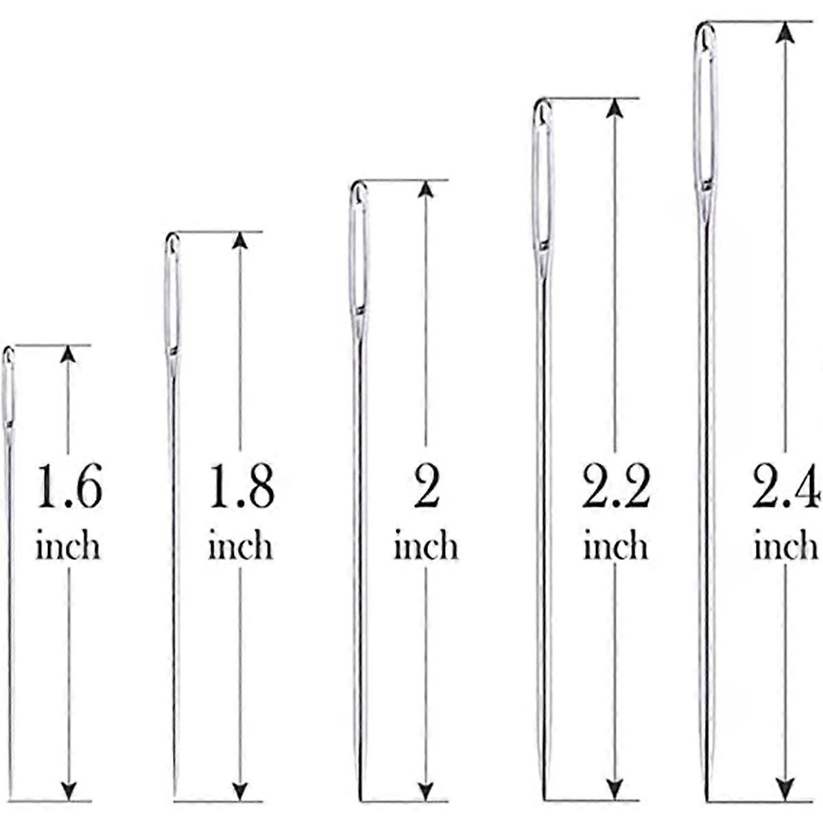 25 Large Eye Stitching Needles - 5 Sizes for Stitching, and Crafting