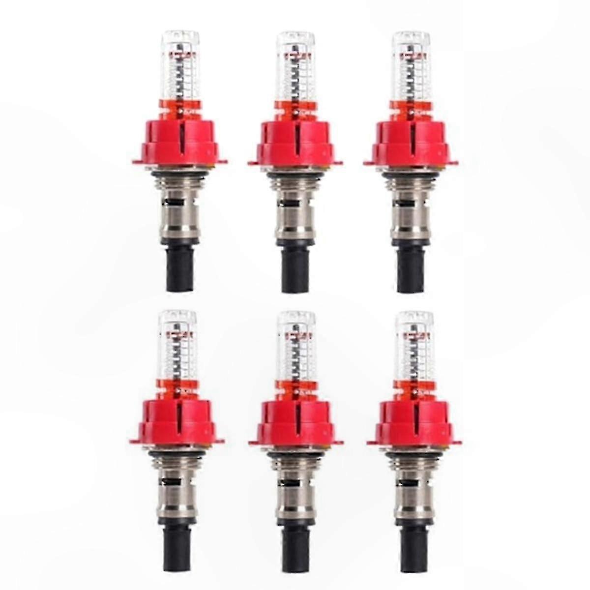6-Pack Flow Meter for Underfloor Heating, Visual Monitoring Regulator for Hydronic Manifold Systems