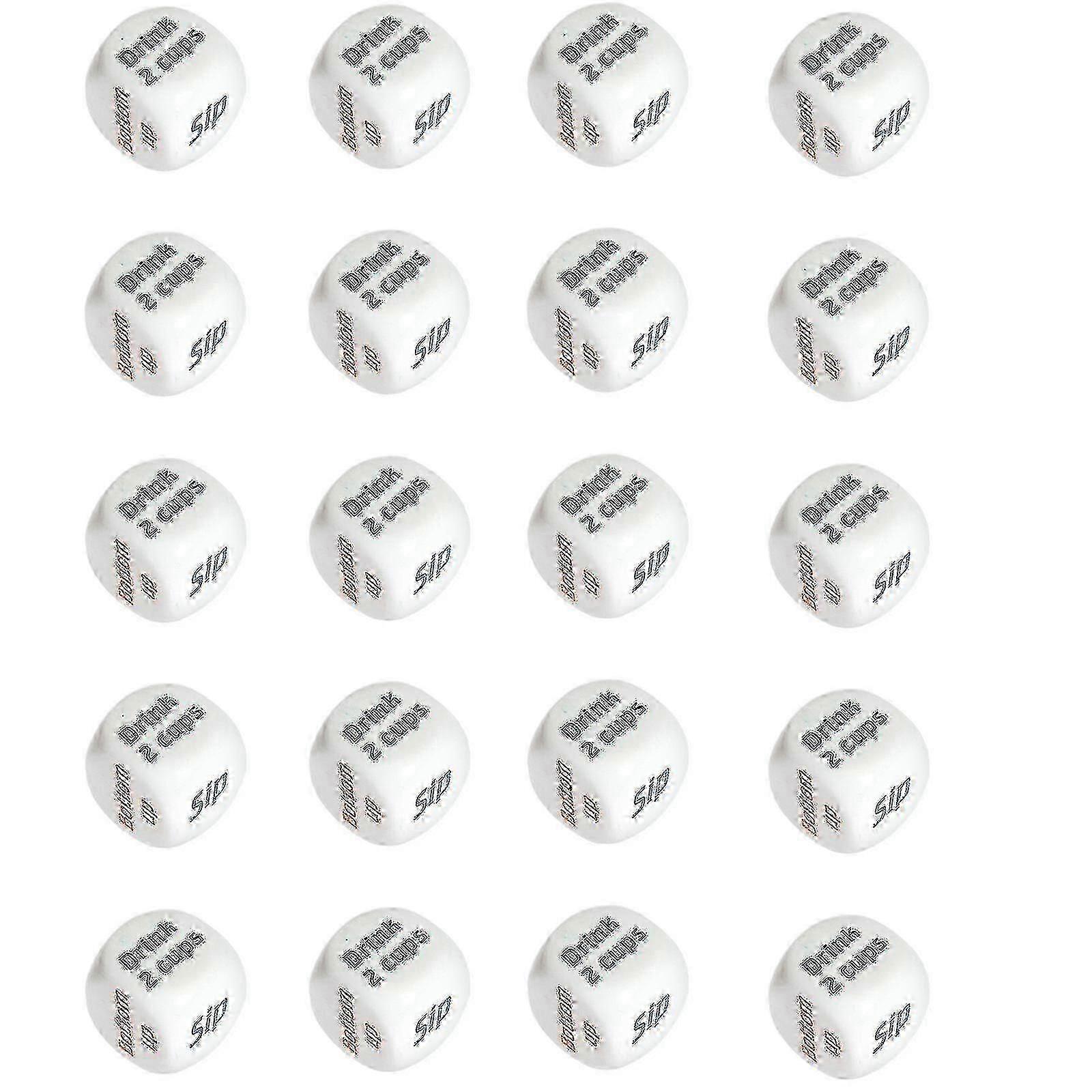 20pcs Party Dice Wagers Game Dice,friends Dinner Creative Dice (random Color)