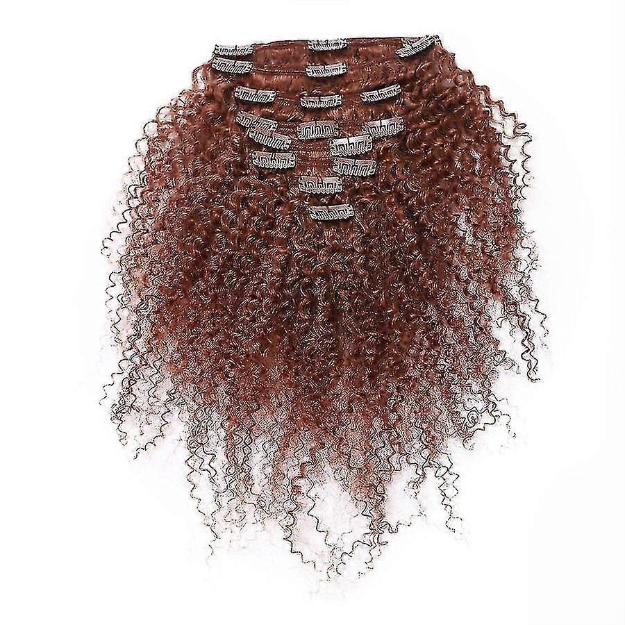 3 Adet Afro Kıvırcık Klipsli İnsan Saçı Ekstansiyonu Brezilya Saçı