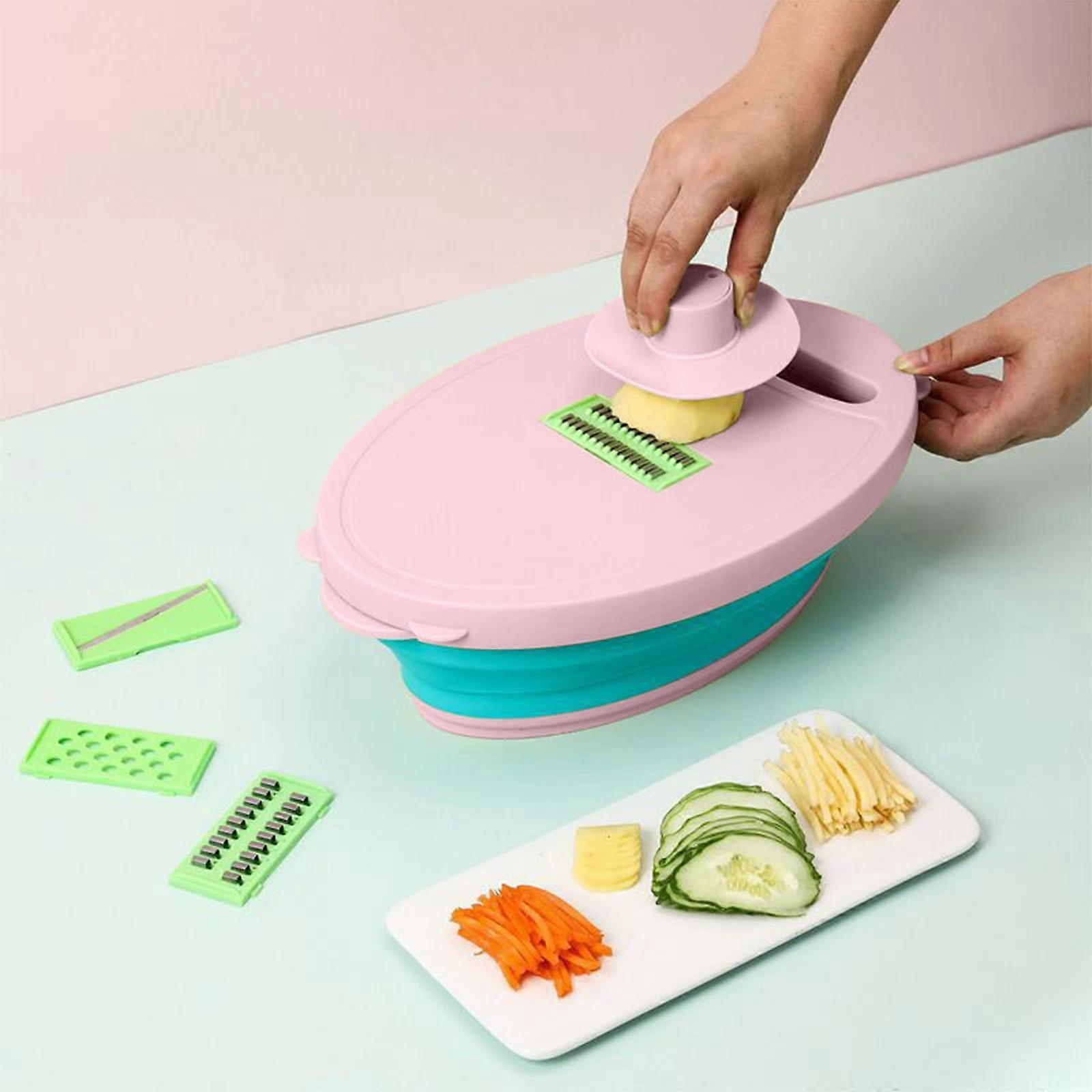 Bocqde 9-in-1 Folding Cutting Board with Draining Basket, Compatible with Kitchen Tools for Slicing, Shaving, Flower Cuts