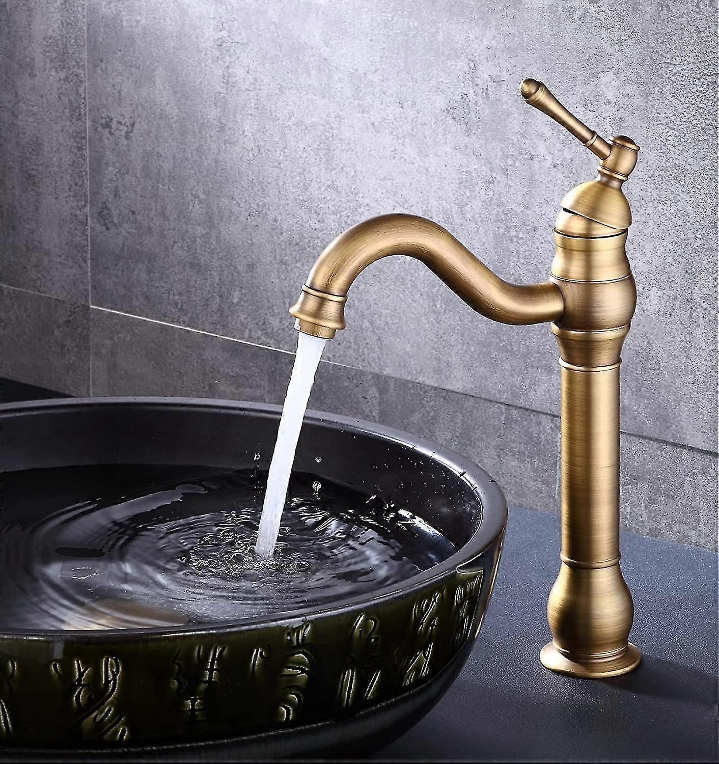 Antik Messing Βρύση Μπάνιου, Χοχ Μπαντ Γουάσερχαν Άινχμπελ Μισμπατέρι Γουάσμπεκεν Αρμάτουρ 360 Σβένκμπαρ Waschtischbatterie Fur Badezimmer