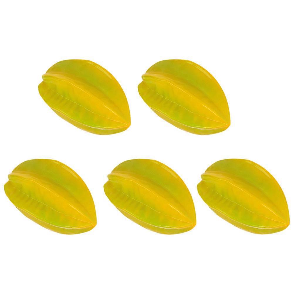 Yellow Artificial Model for Decor 5Pcs Plastic Simulation Fruit