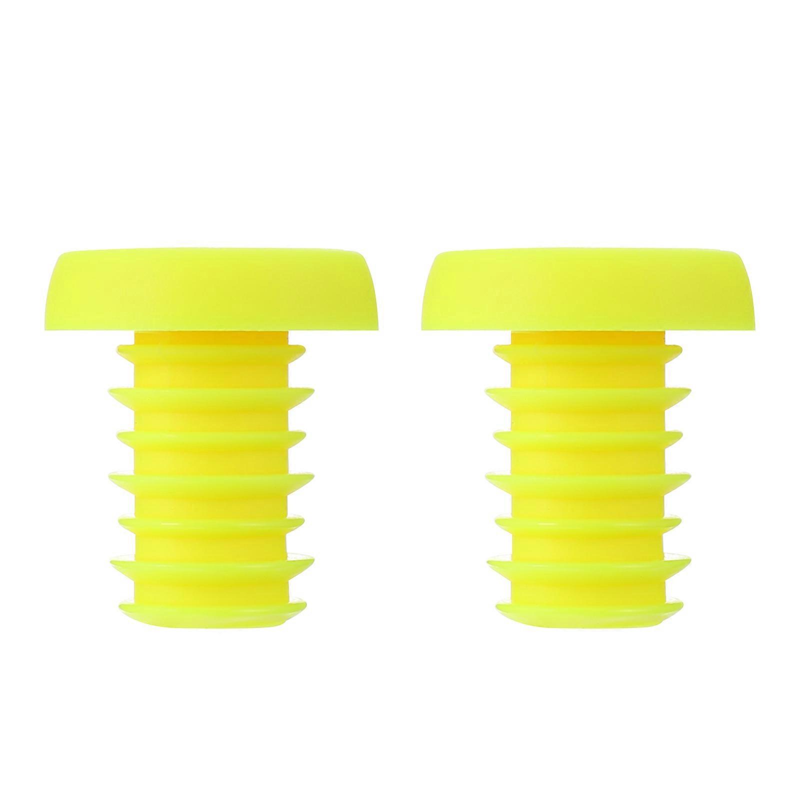 Bike Grip Caps Yellow Bar End Plug 3Pairs for Handlebar