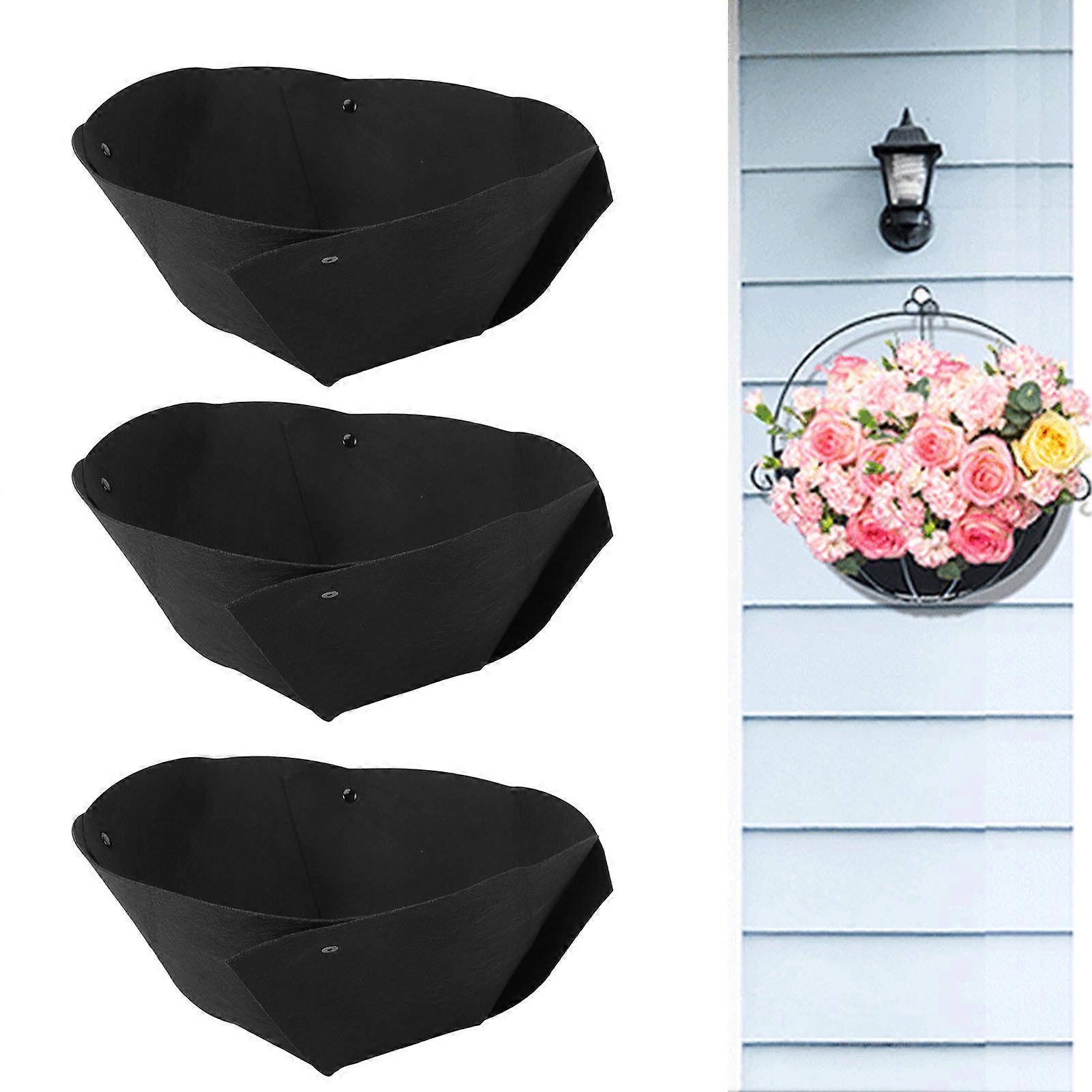 3pcs 16in Black Felt Half Round Flower Pot Liner Insert