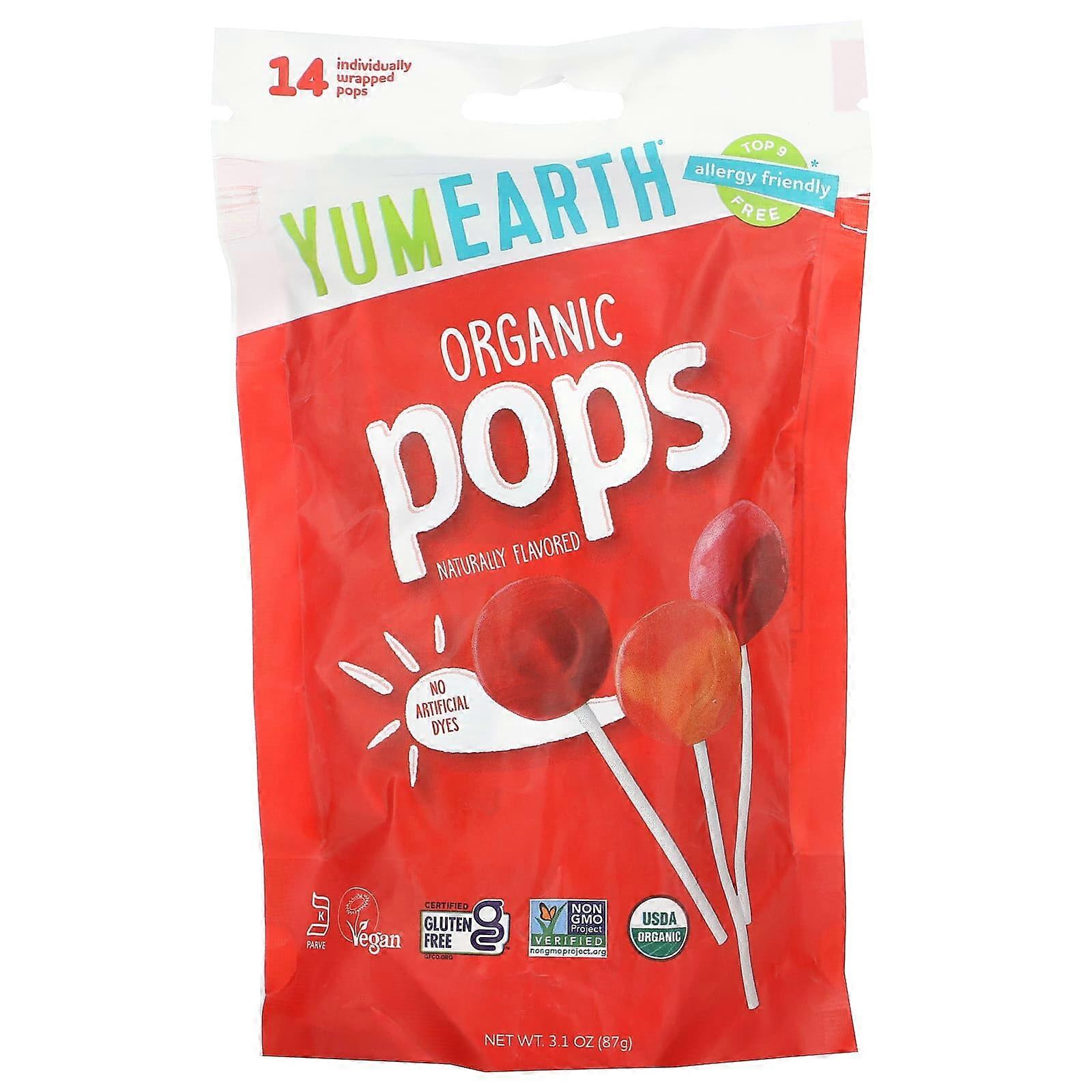 Organic Pops, Assorted, 14 Individually Wrapped Pops, 3.1 oz (87 g)