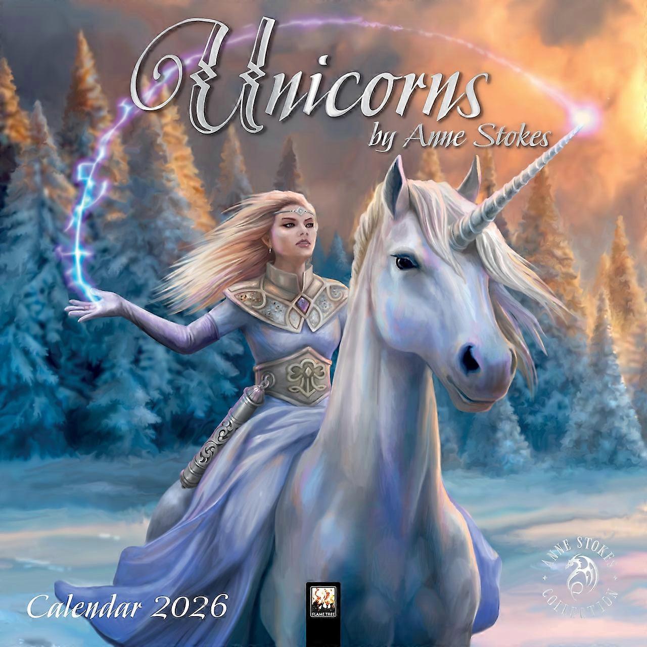 Flame Tree Anne Stokes Unicorns Calendar 2026